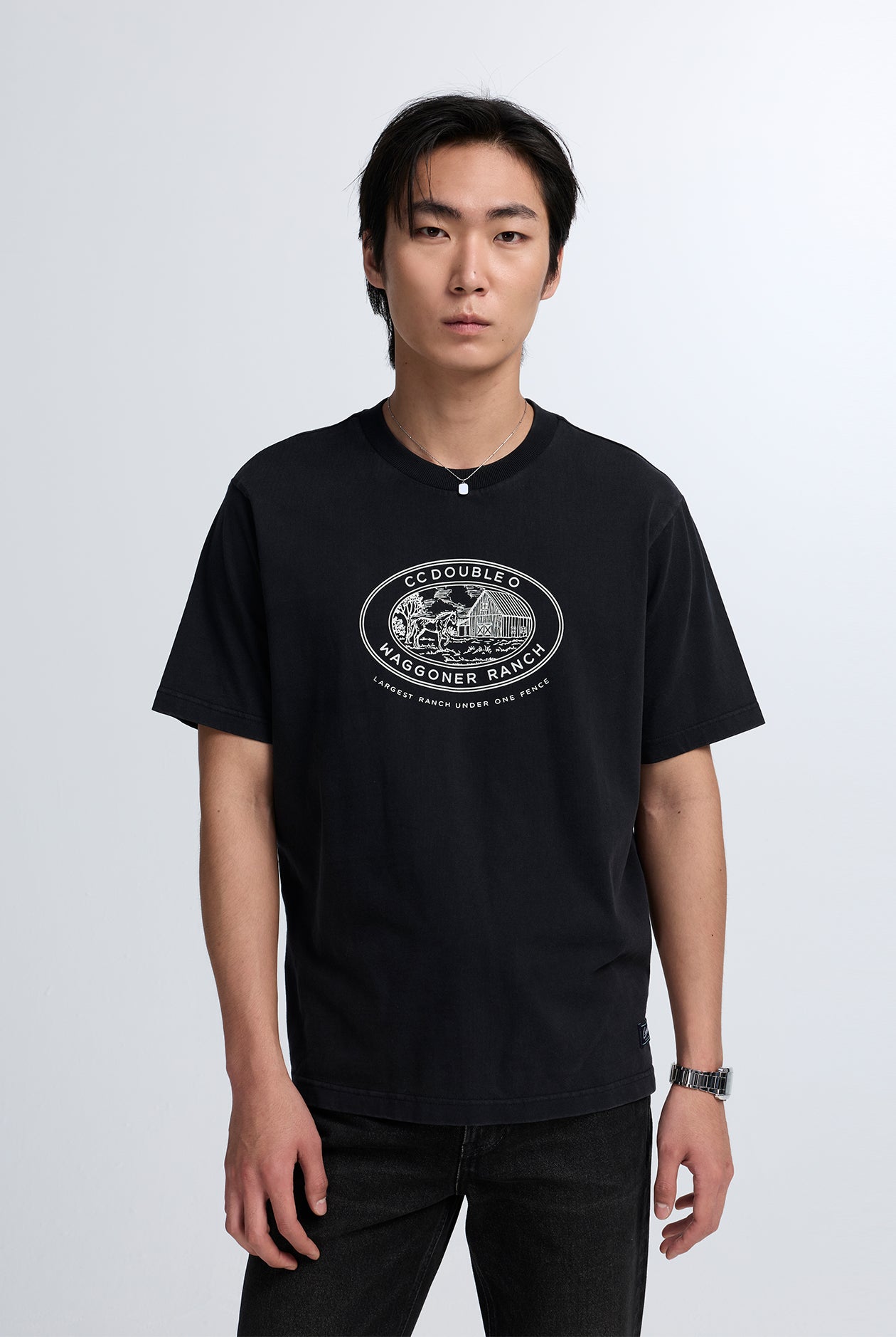 RELAXED CREWNECK COTTON WASH TEE