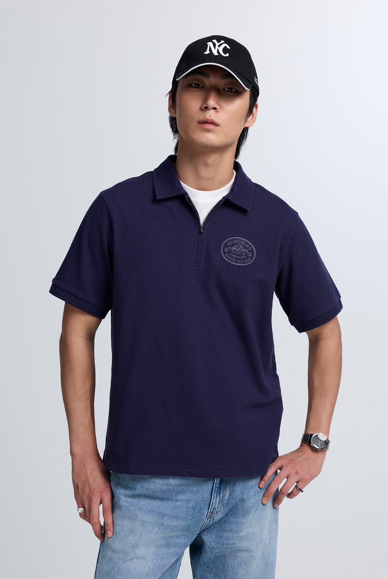 RELAXED ZIP NECK POLO