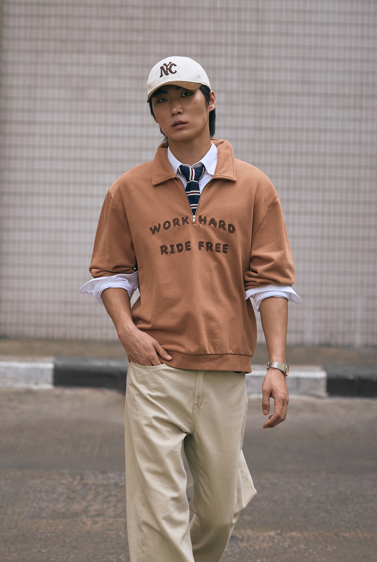 RELAXED QUARTER-ZIP FRENCH TERRY POLO