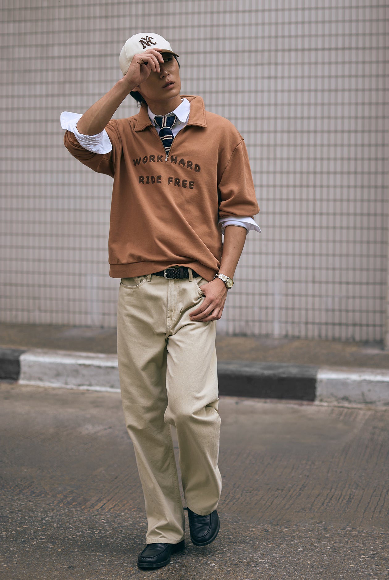 RELAXED QUARTER-ZIP FRENCH TERRY POLO