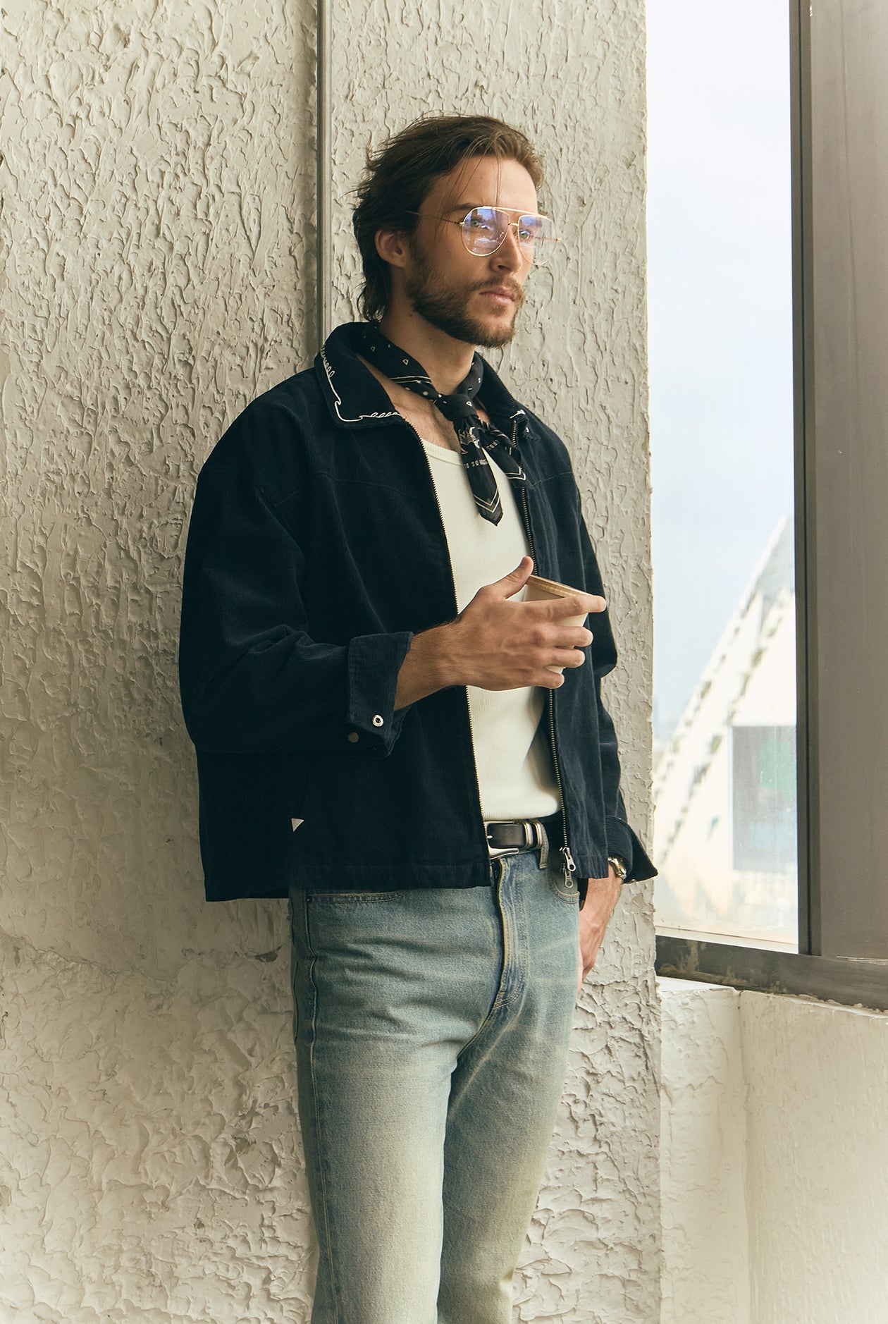 RELAXED ZIP CORDUROY JACKET