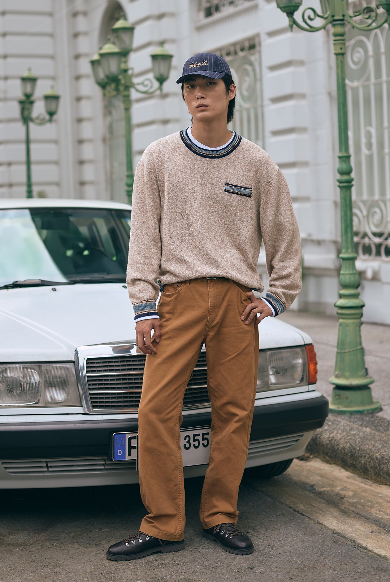 STRAIGHT COTTON TWILL PANTS