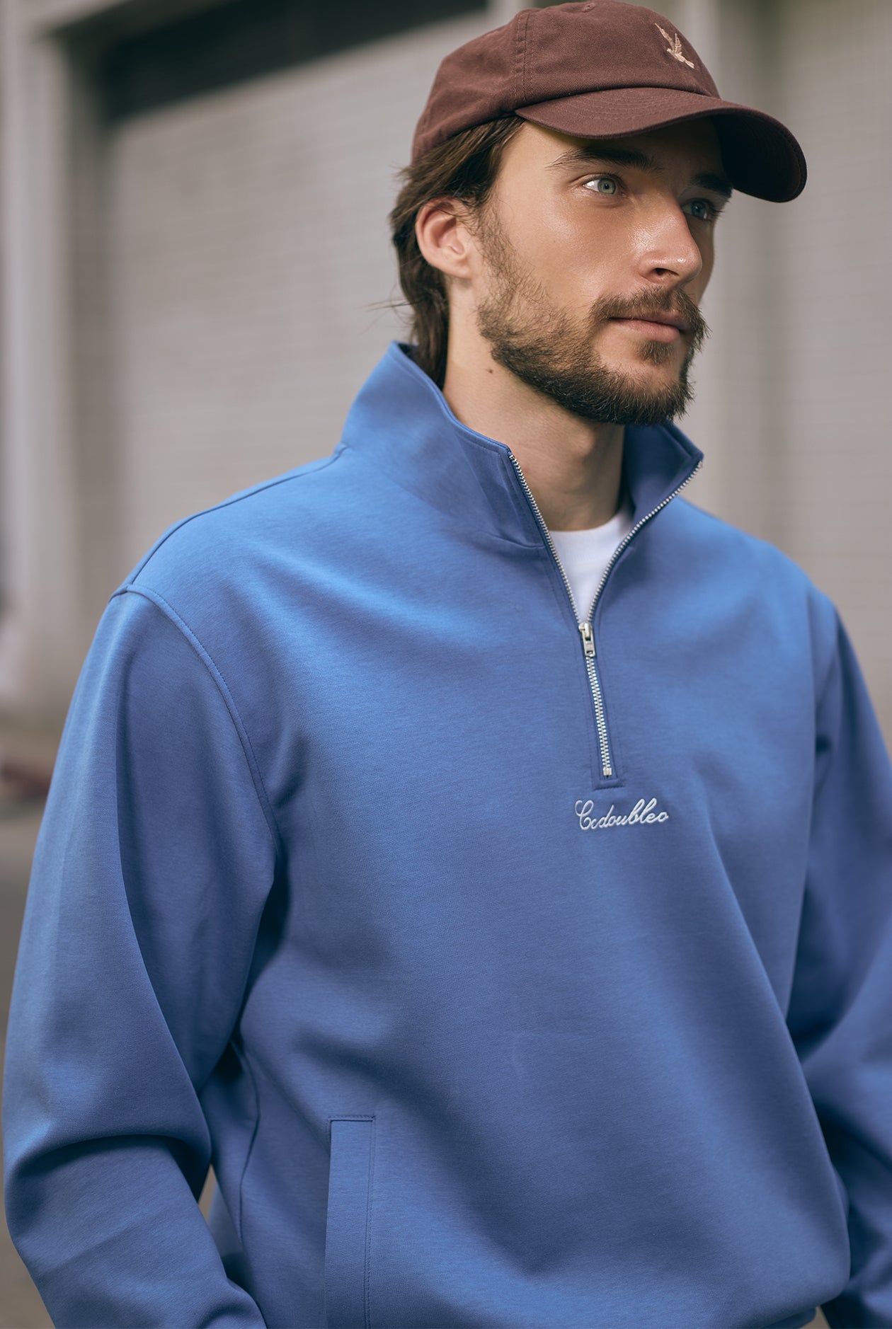 RELAXED QUARTER ZIP POLO