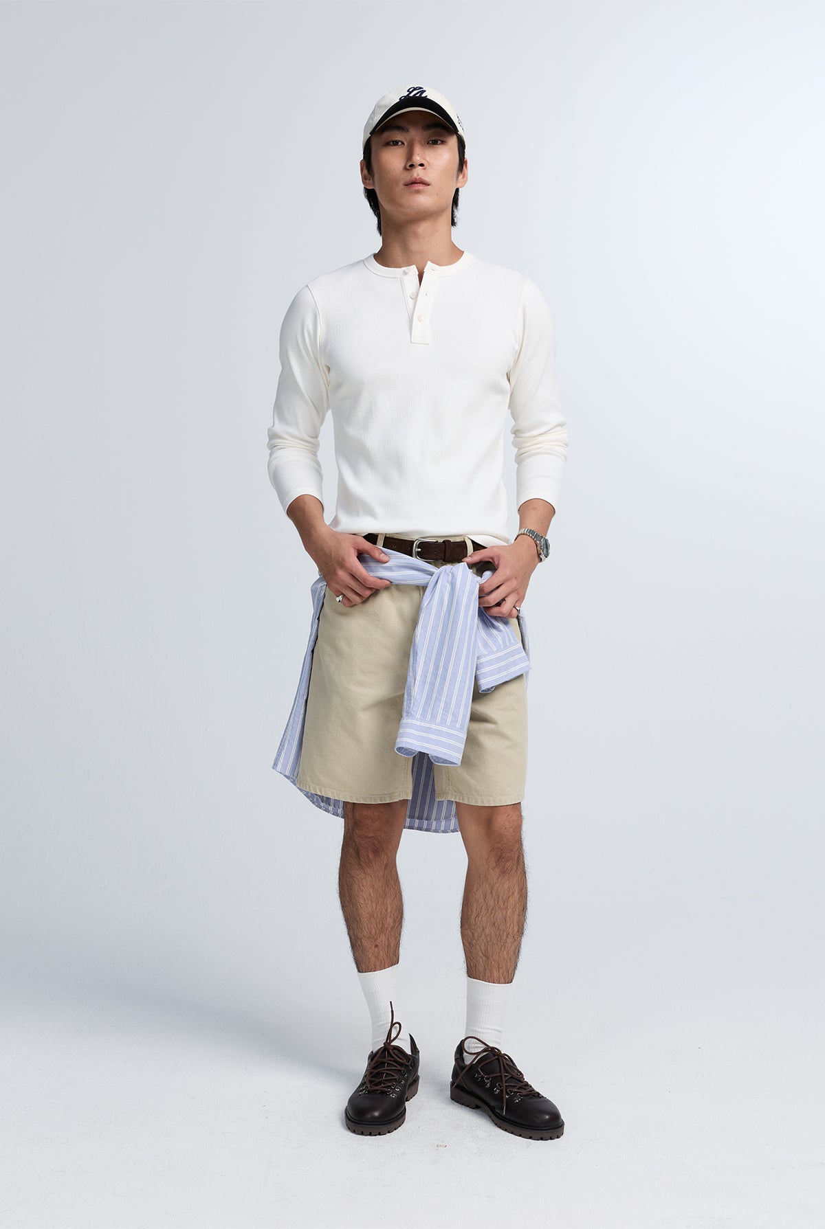 LONG SLEEVE RIBBED HENLEY