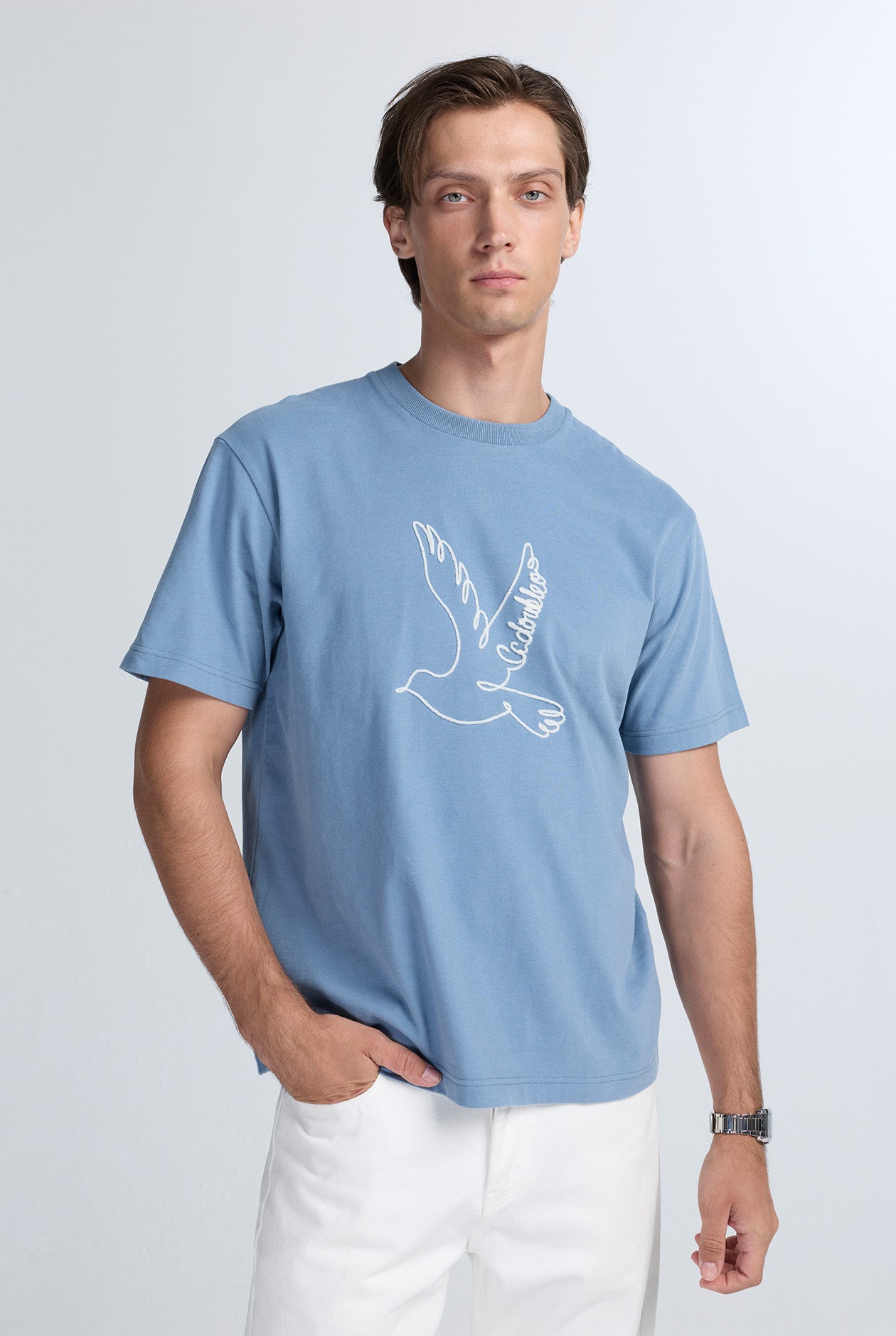 EMBROIDERED BIRD GRAPHIC TEE