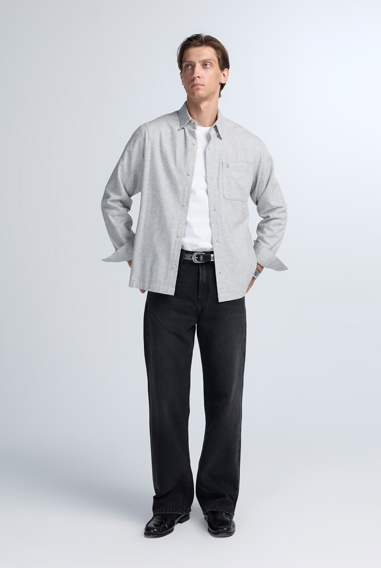 RELAXED HERRINGBONE FLANNEL SHIRT