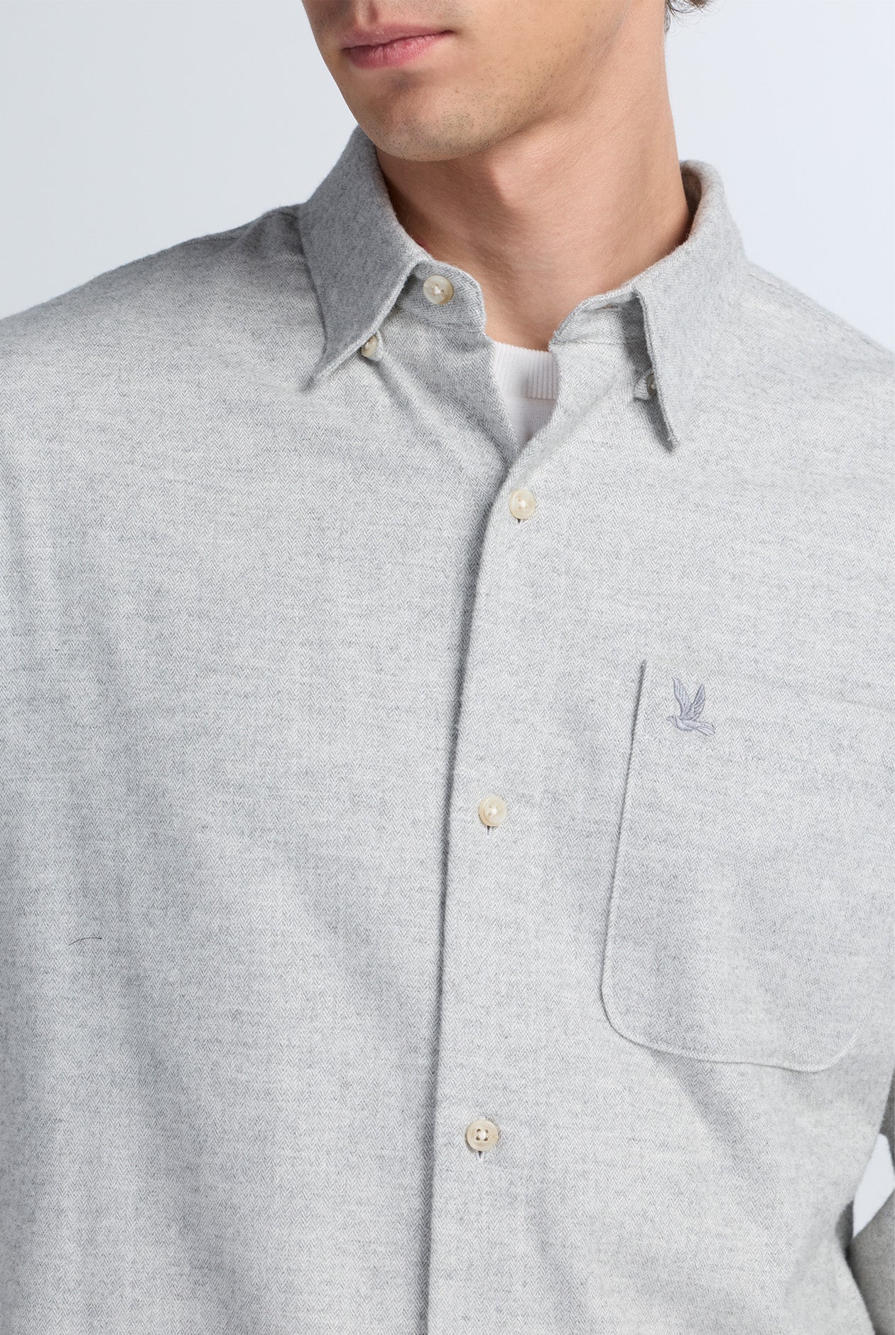 RELAXED HERRINGBONE FLANNEL SHIRT