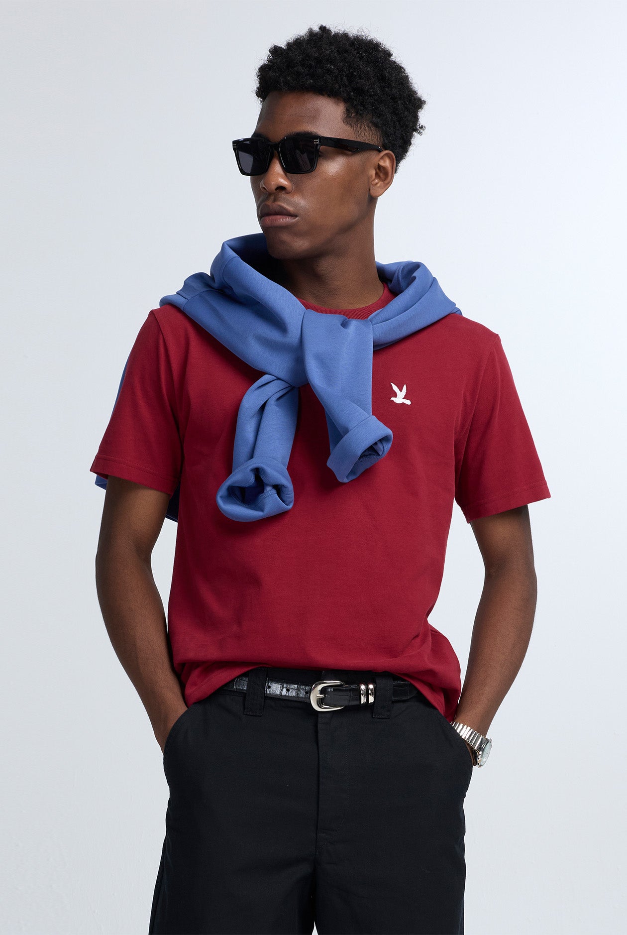 EMBROIDERED SIGNATURE BIRD LOGO TEE