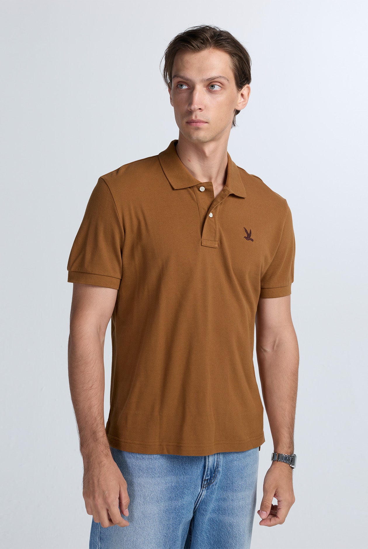 SIGNATURE BIRD LOGO PIQUE POLO