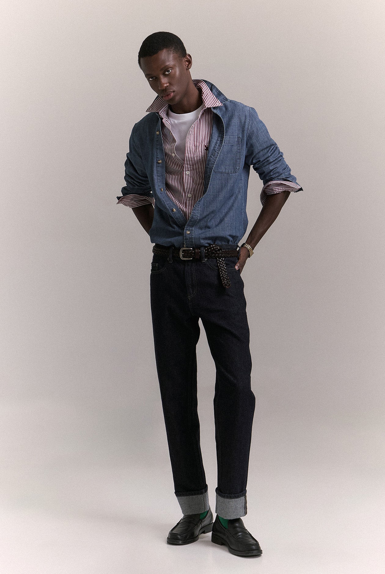 ROLL-UP STRAIGHT LEG JEANS