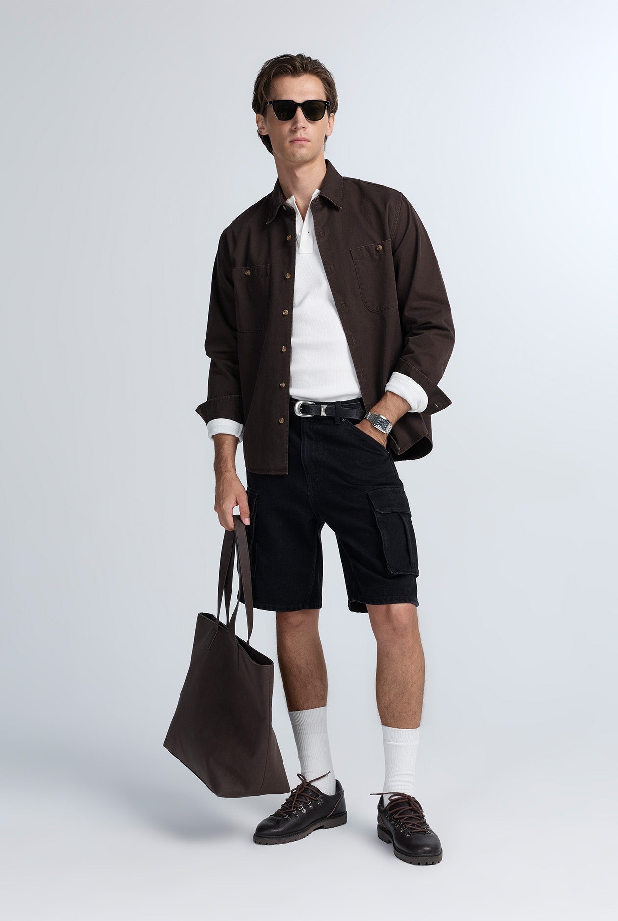 DENIM CARGO SHORTS