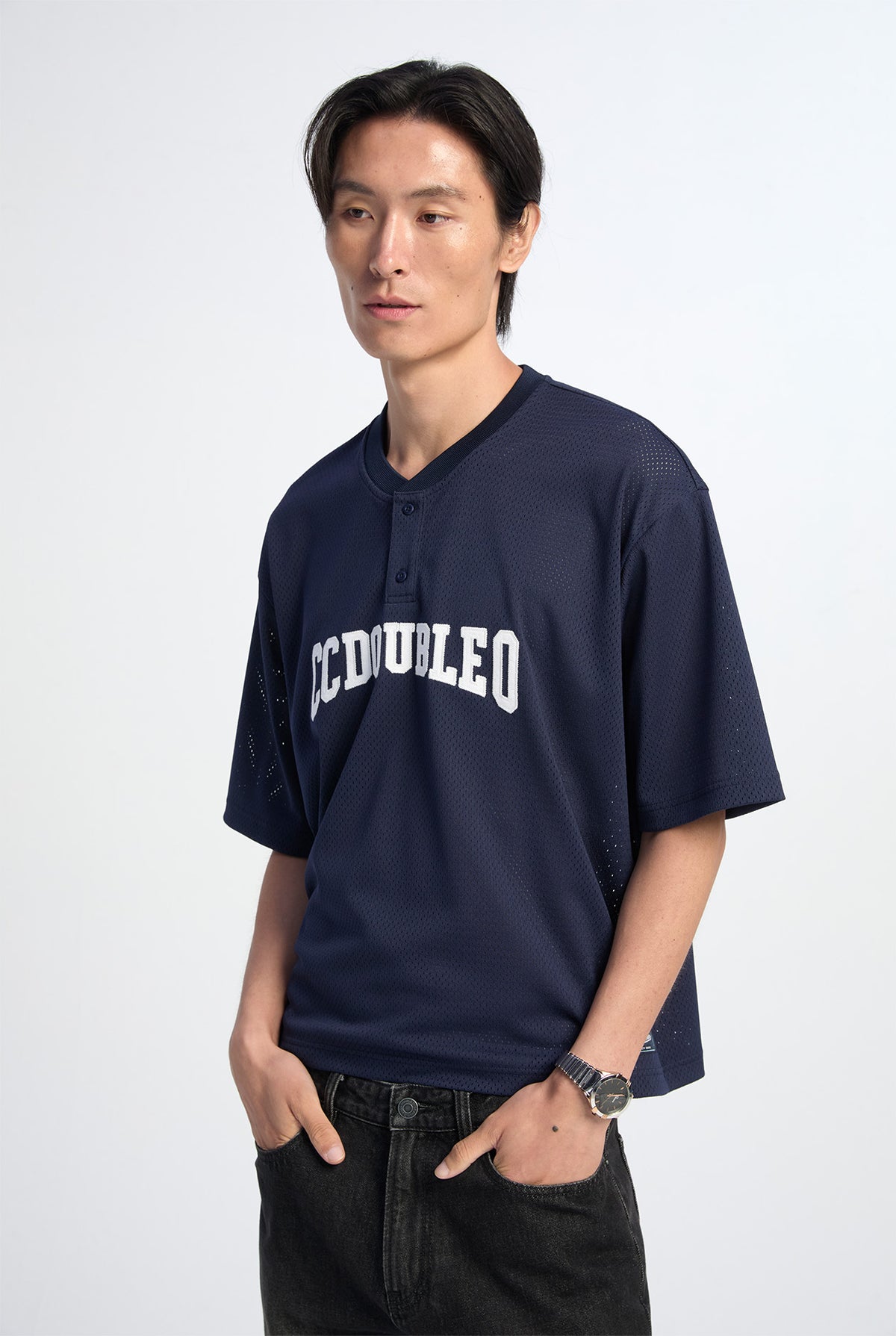 MESH HENLEY TEE