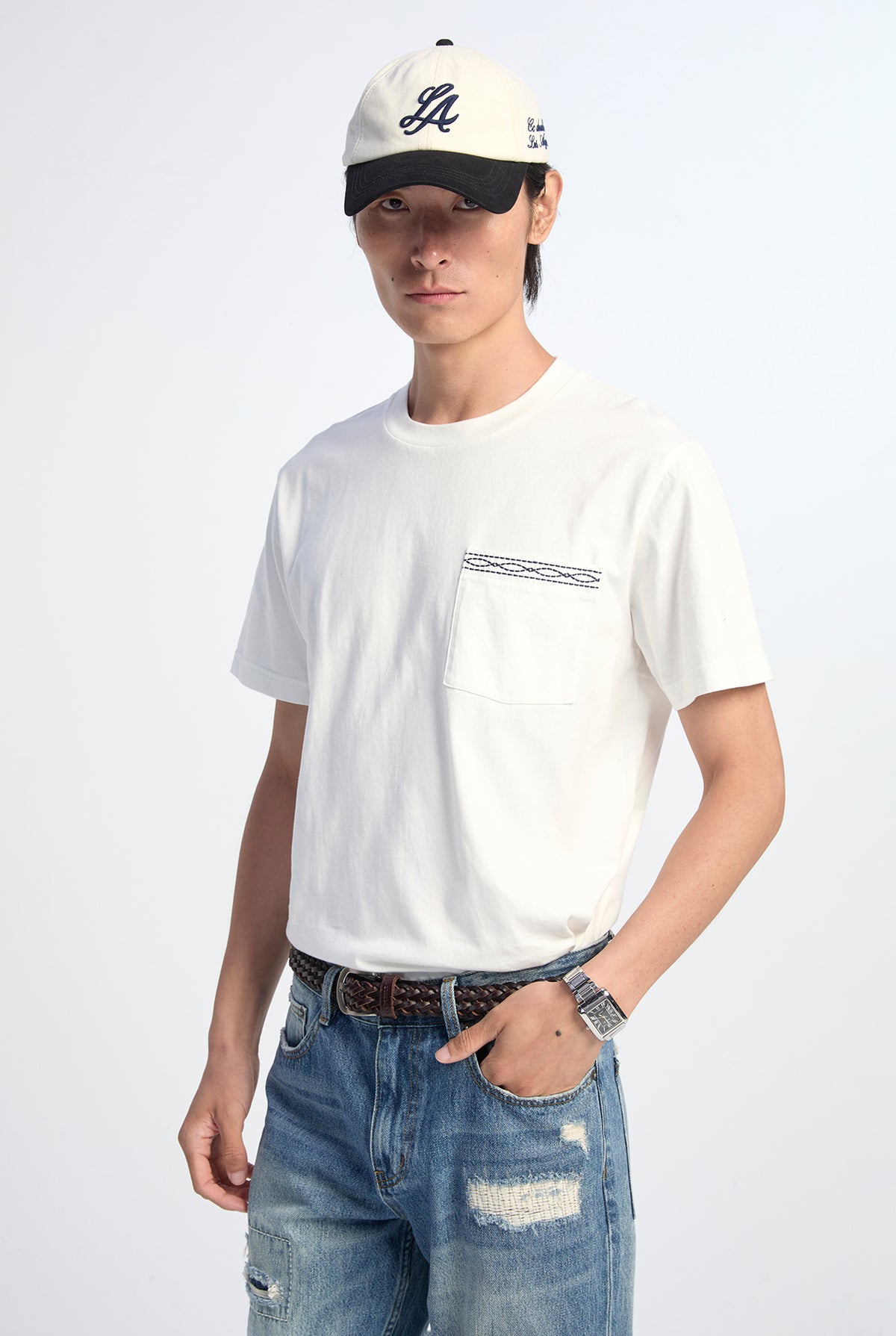 GARMENT WASHED POCKET TEE