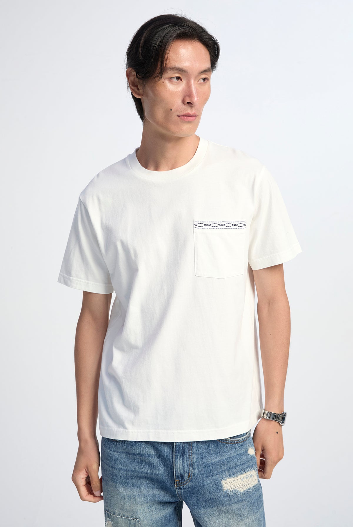 GARMENT WASHED POCKET TEE
