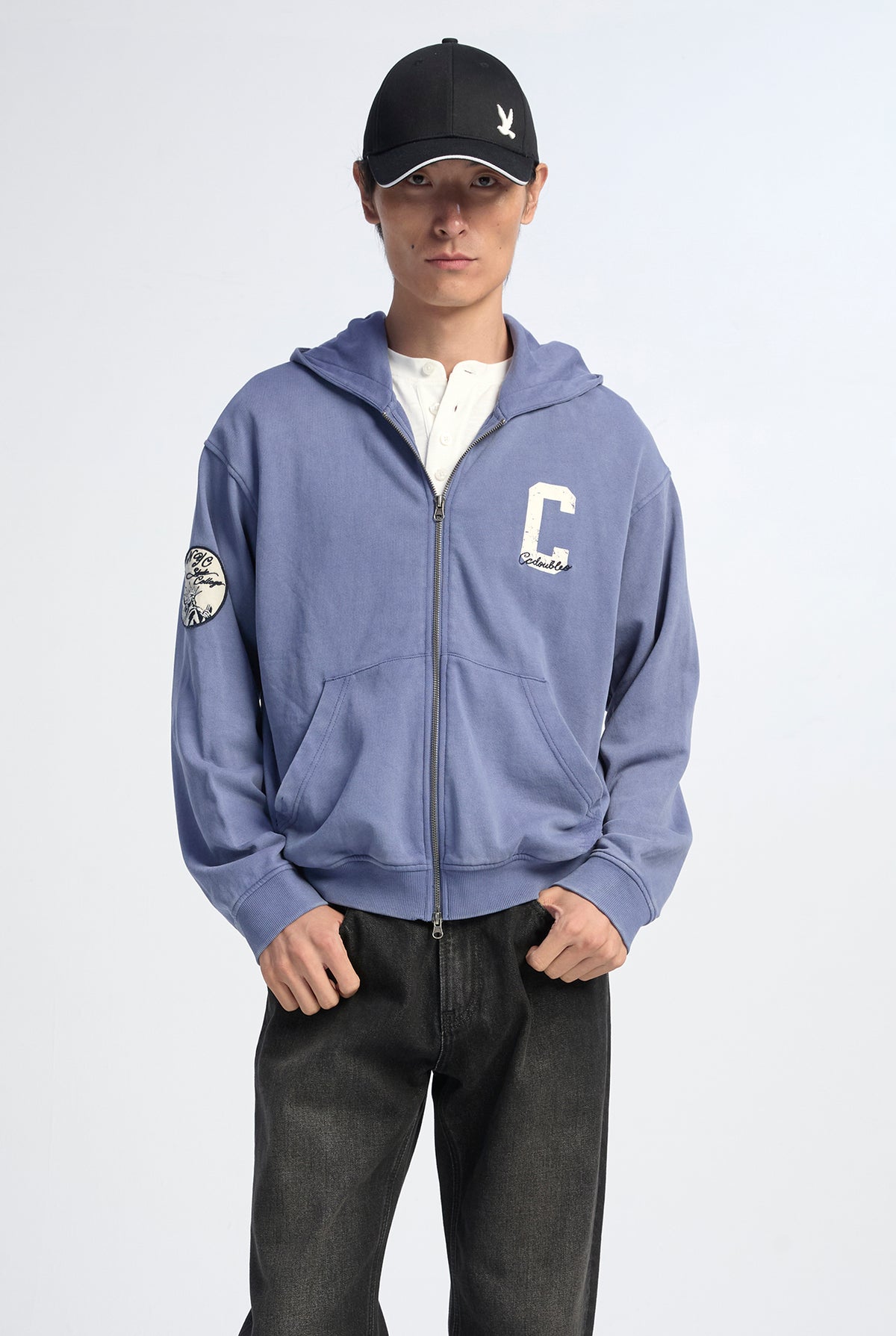 FULL-ZIP GARMENT HOODIE