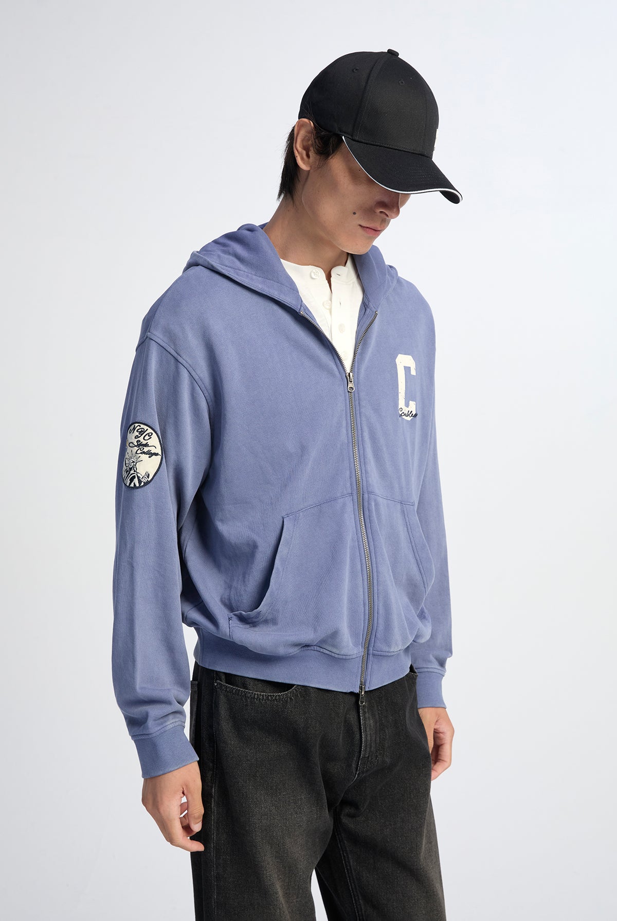 FULL-ZIP GARMENT HOODIE