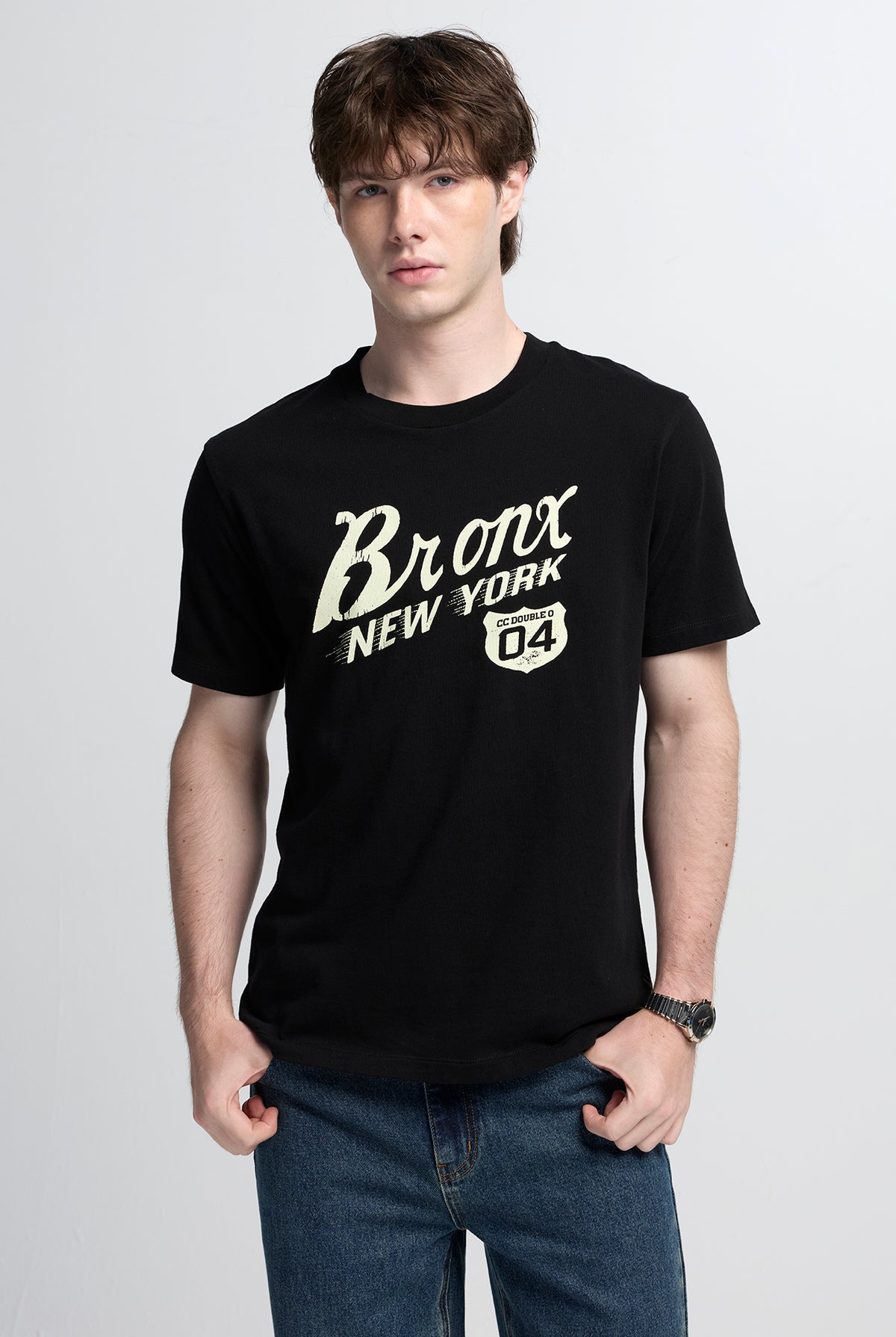 BRONX NEW YORK FLOCK PRINT TEE