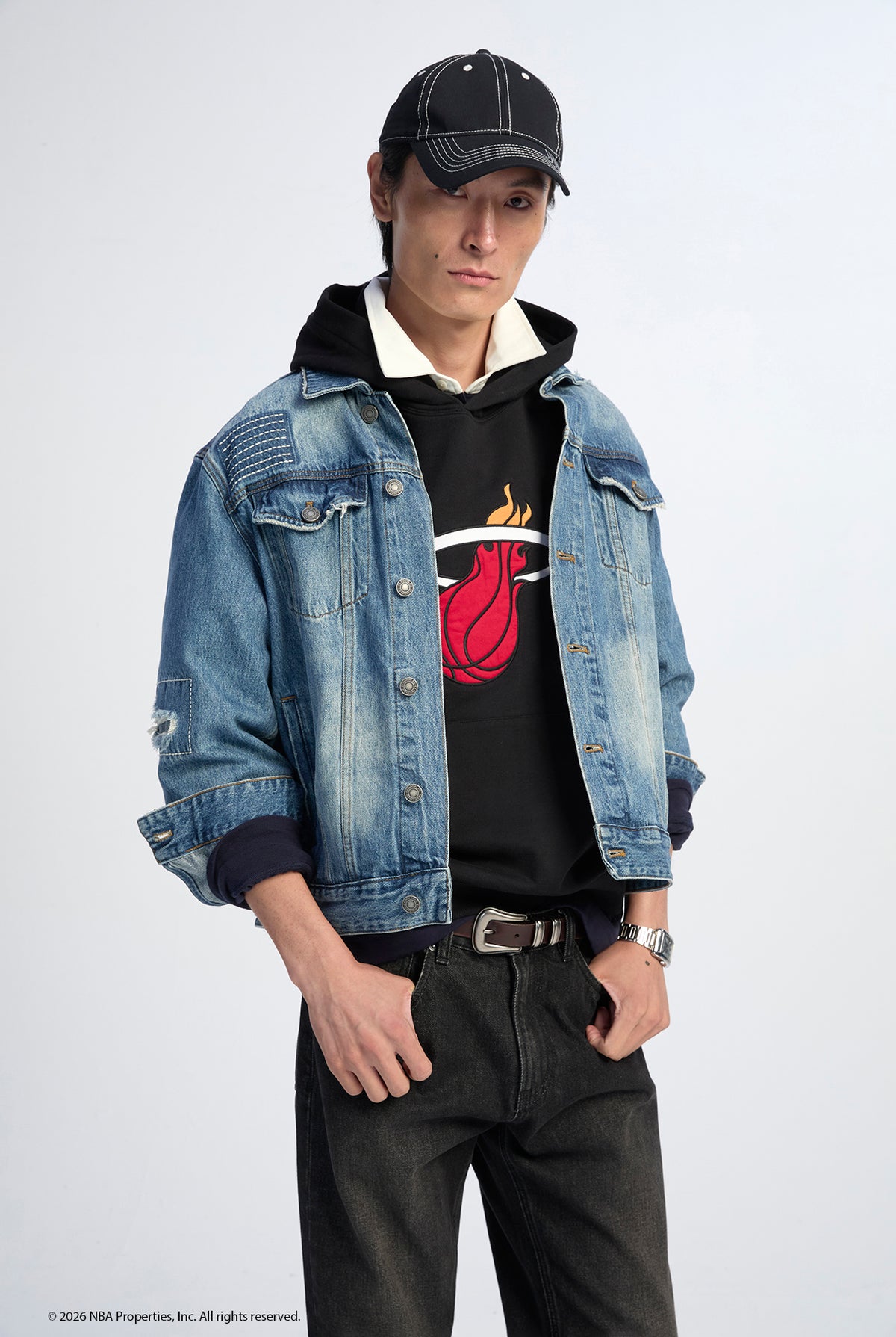 NBA MIAMI HEAT FLAMING BALL LOGO HOODIE