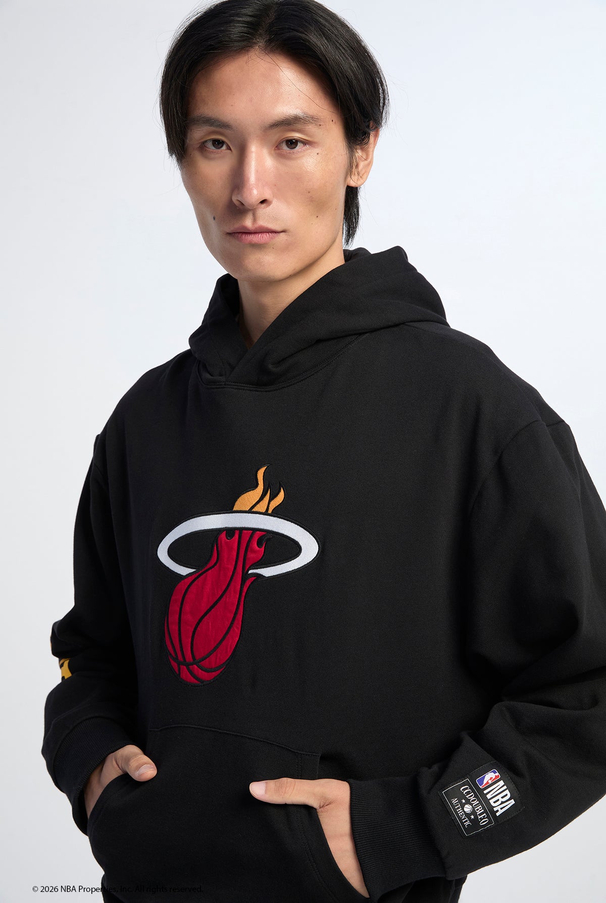 NBA MIAMI HEAT FLAMING BALL LOGO HOODIE