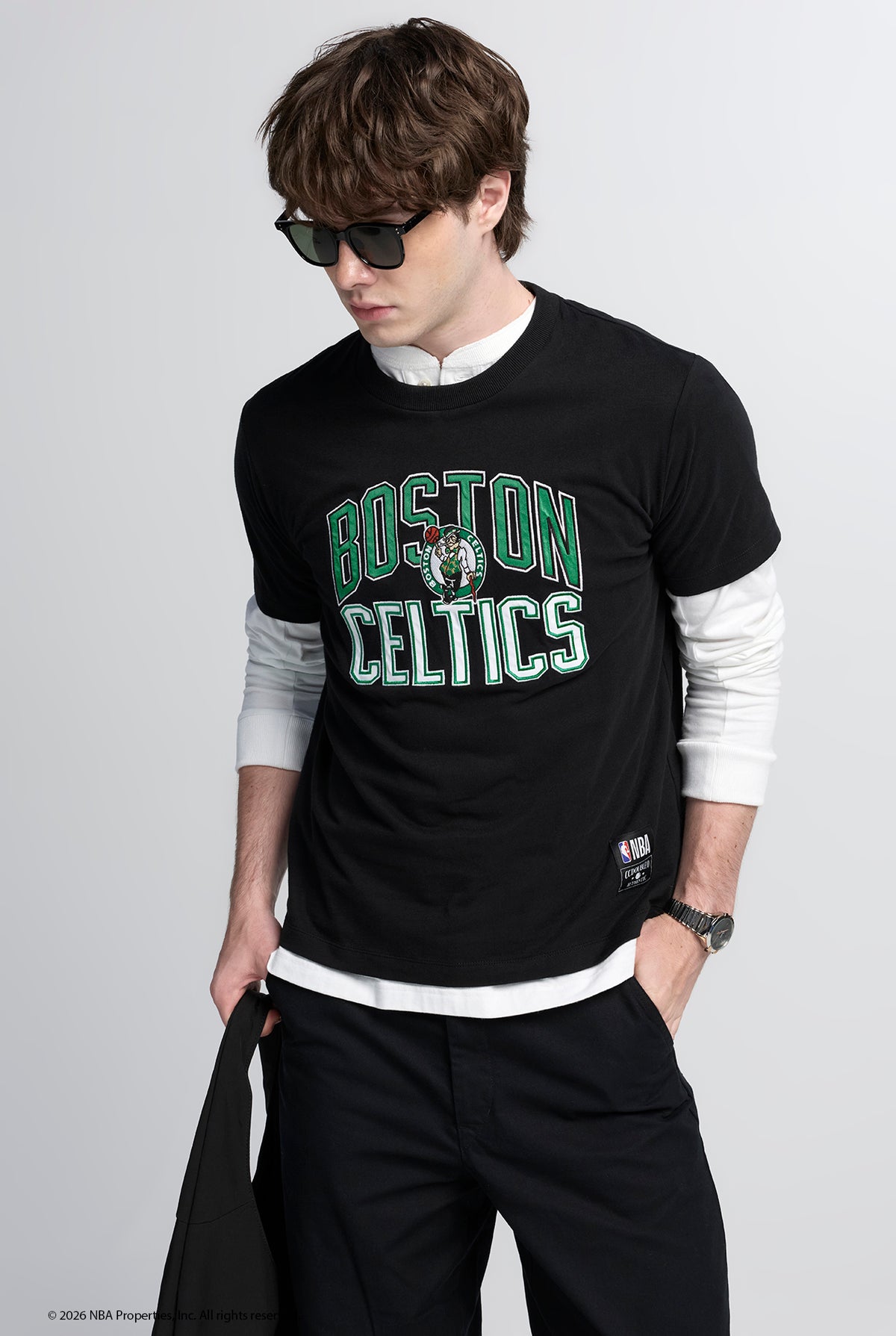 NBA BOSTON CELTICS COLLEGIATE LOGO TEE