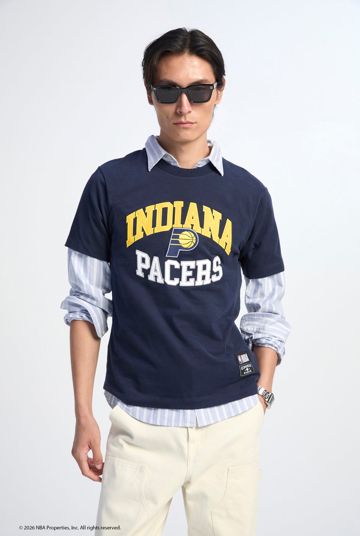 NBA INDIANA PACERS COLLEGIATE LOGO TEE