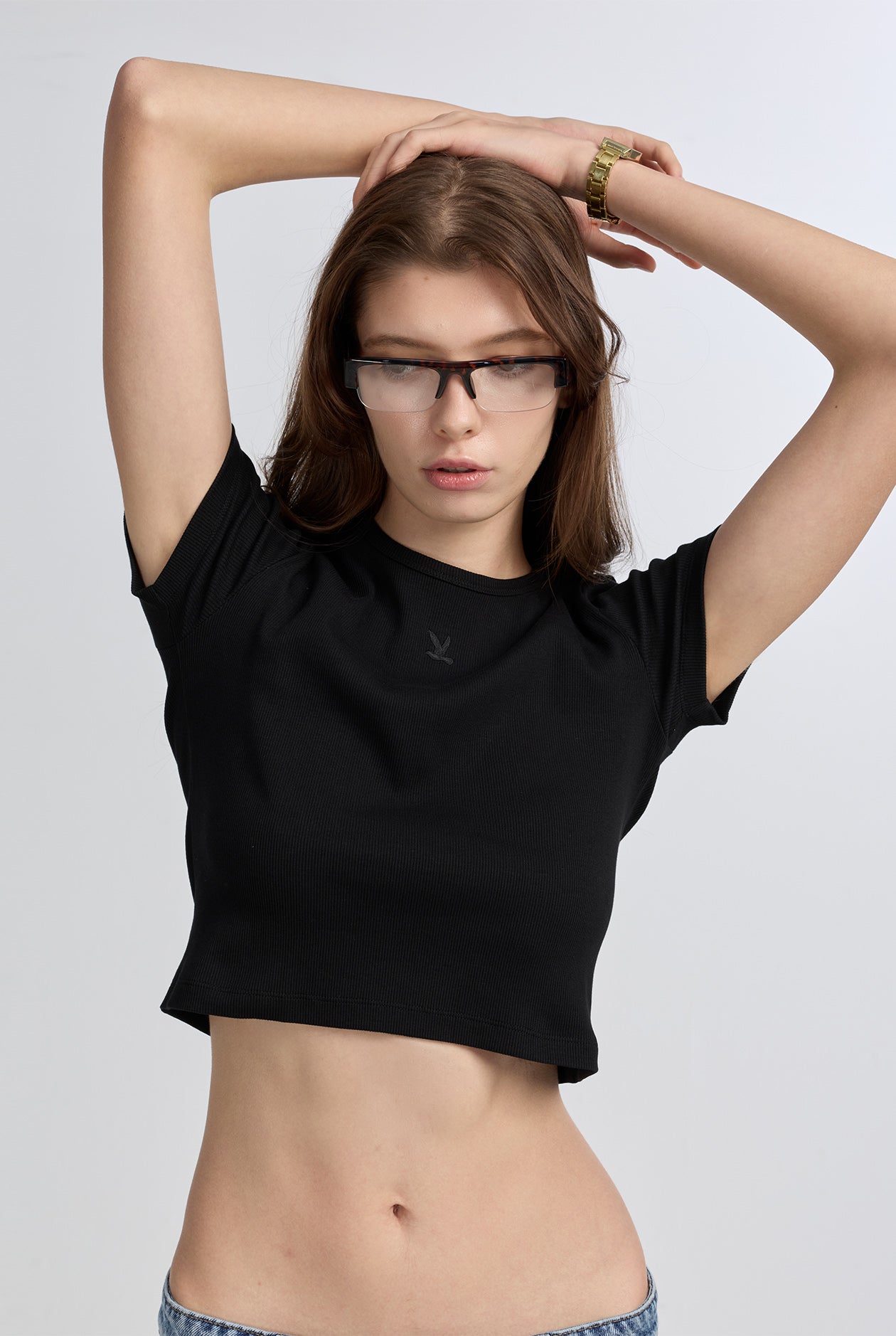 RIBBED CROPPED TEE