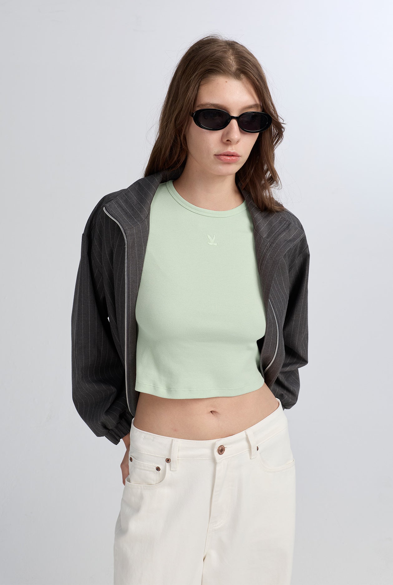 RIBBED CROPPED TEE