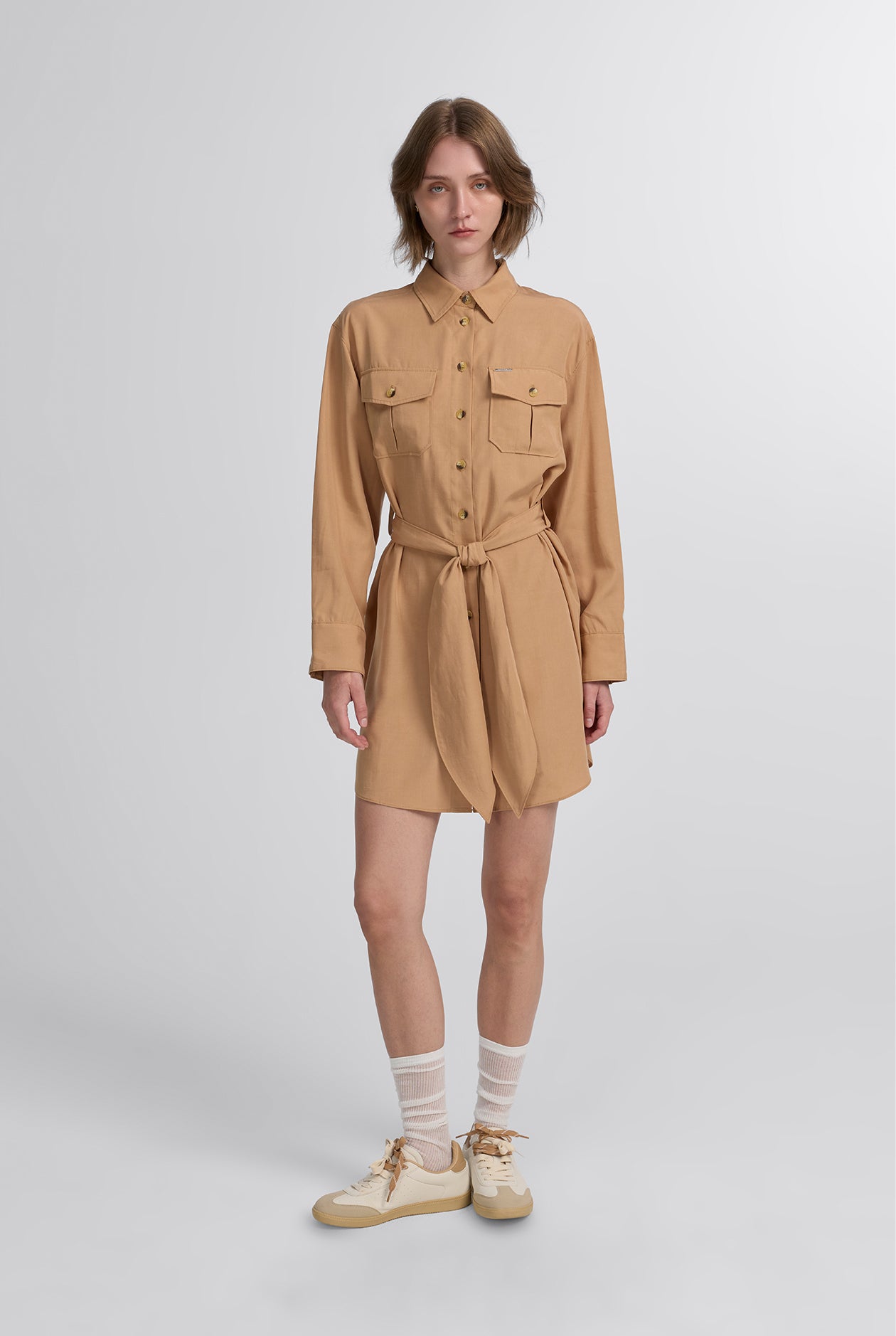 SOLID SHIRT DRESS