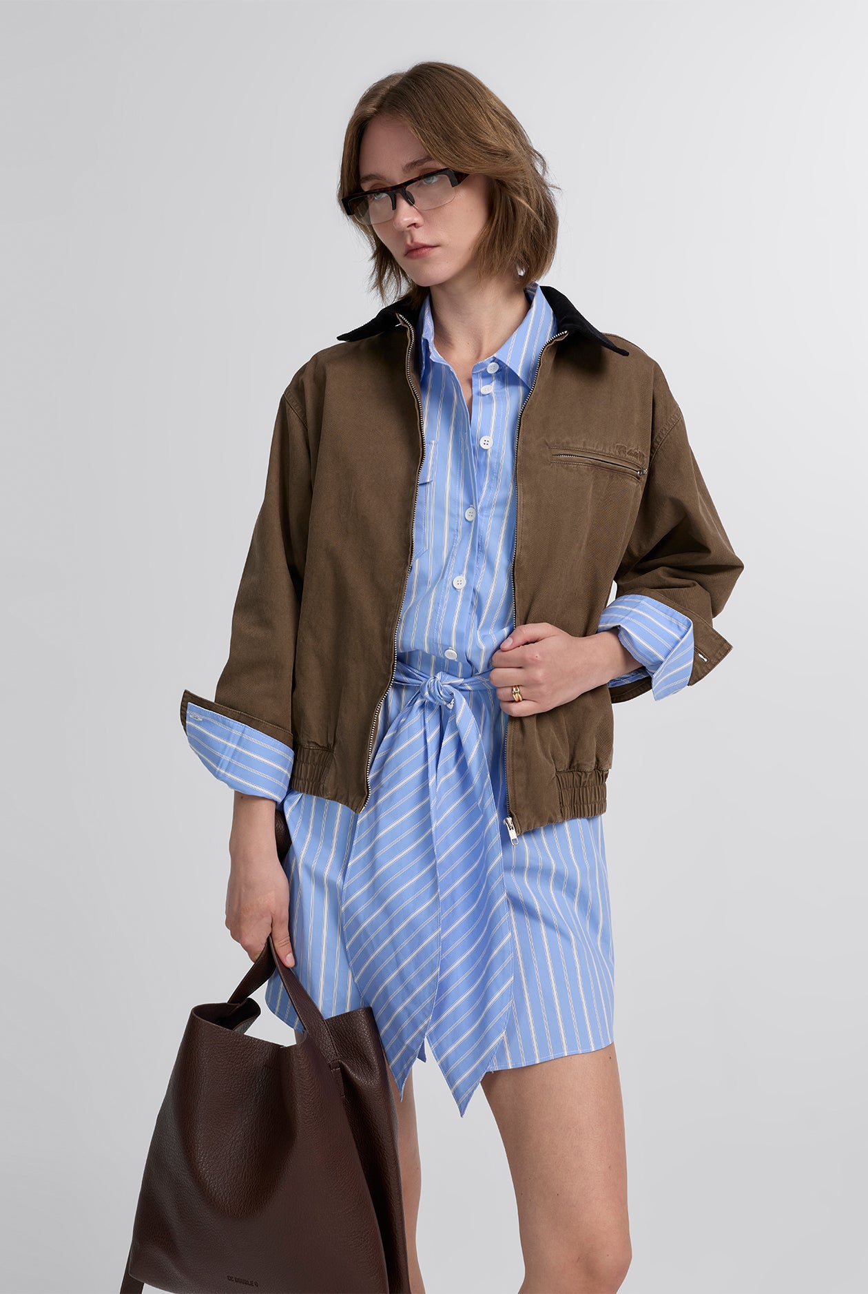 STRIPED SHIRT DRESS