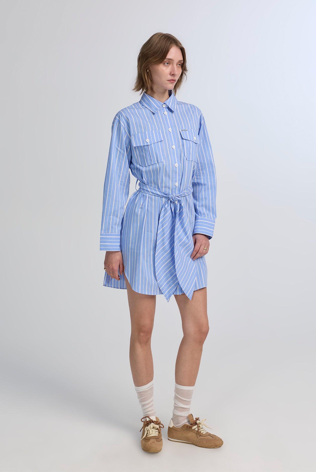 STRIPED SHIRT DRESS