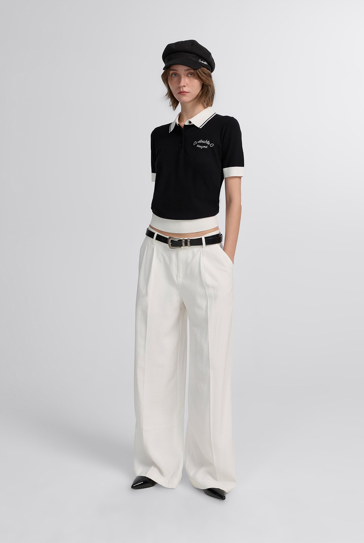 COLOR BLOCK KNITTED POLO SHIRT