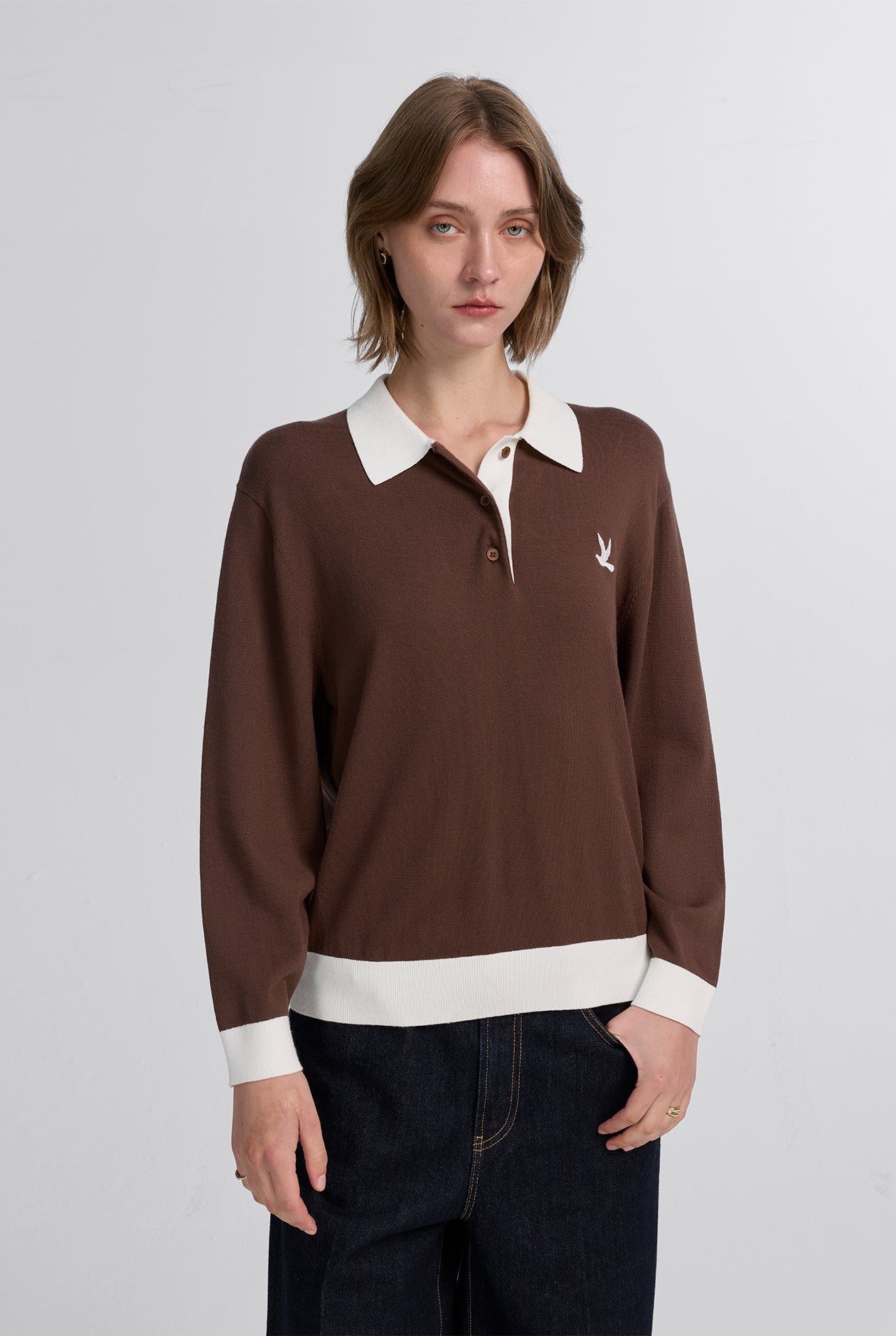 KNIT SWEATER POLO SHIRT