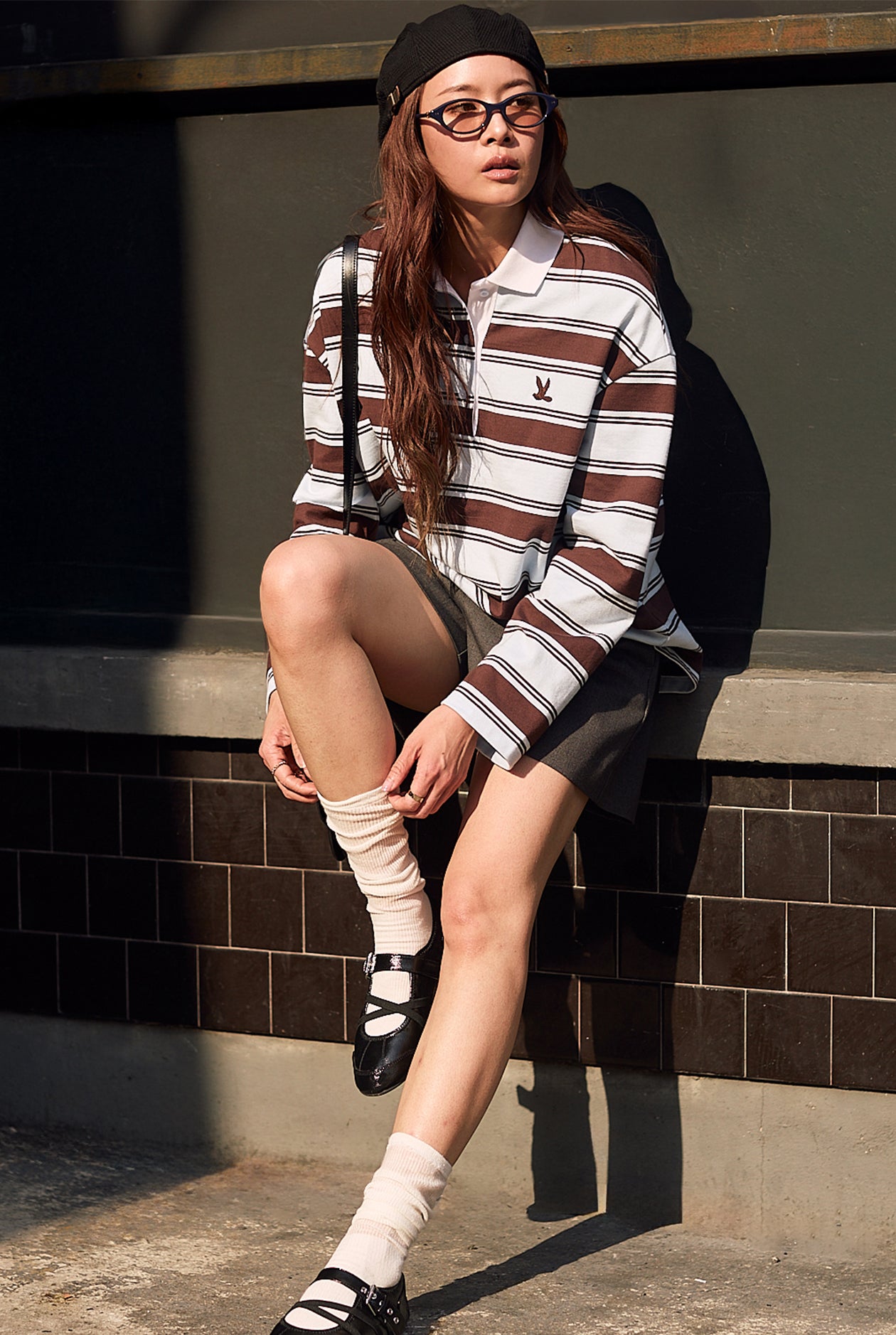 BLUE STRIPES LONG SLEEVE POLO
