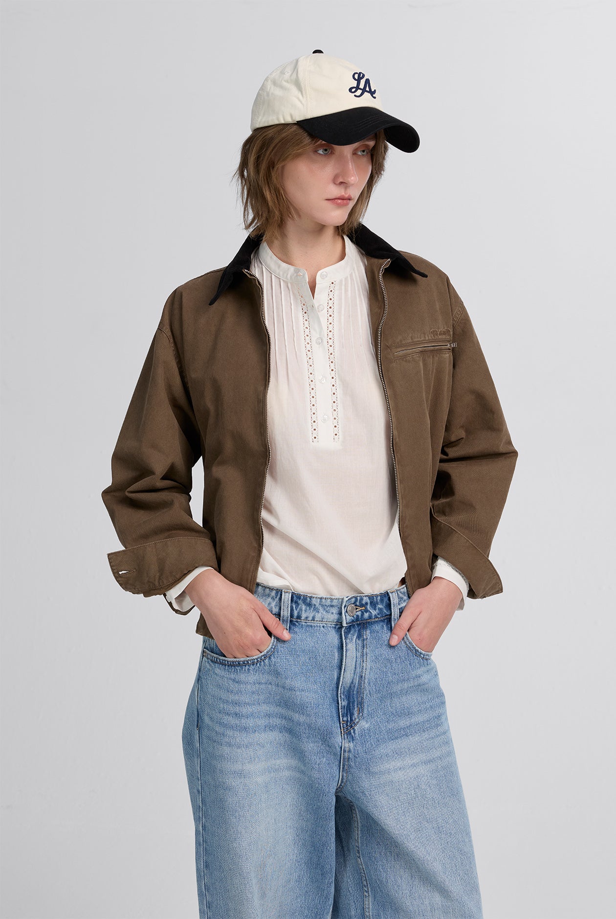 PINTUCK LACE-TRIM TOP