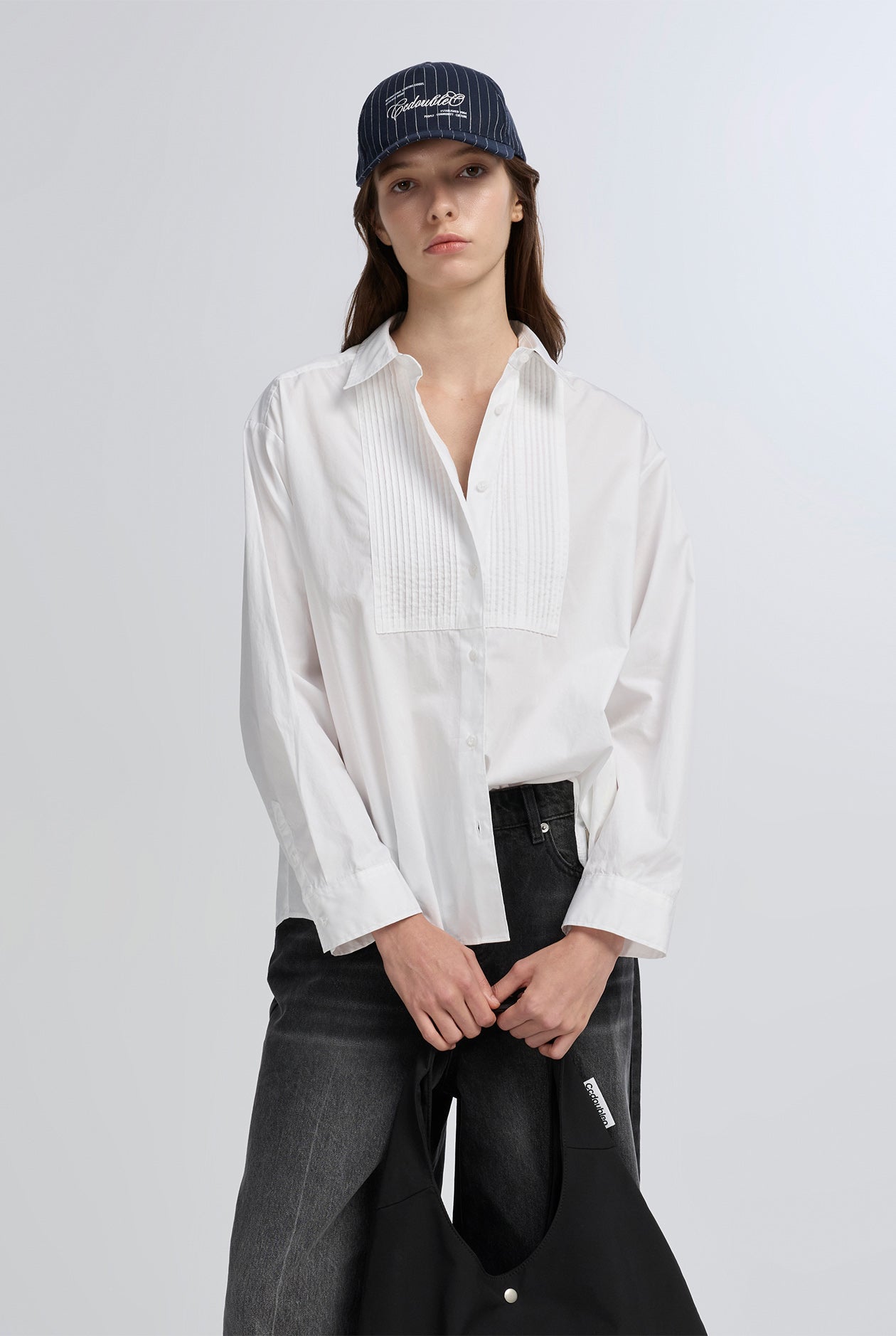 STRIPED SHIRT WITH FRONT DETAIL