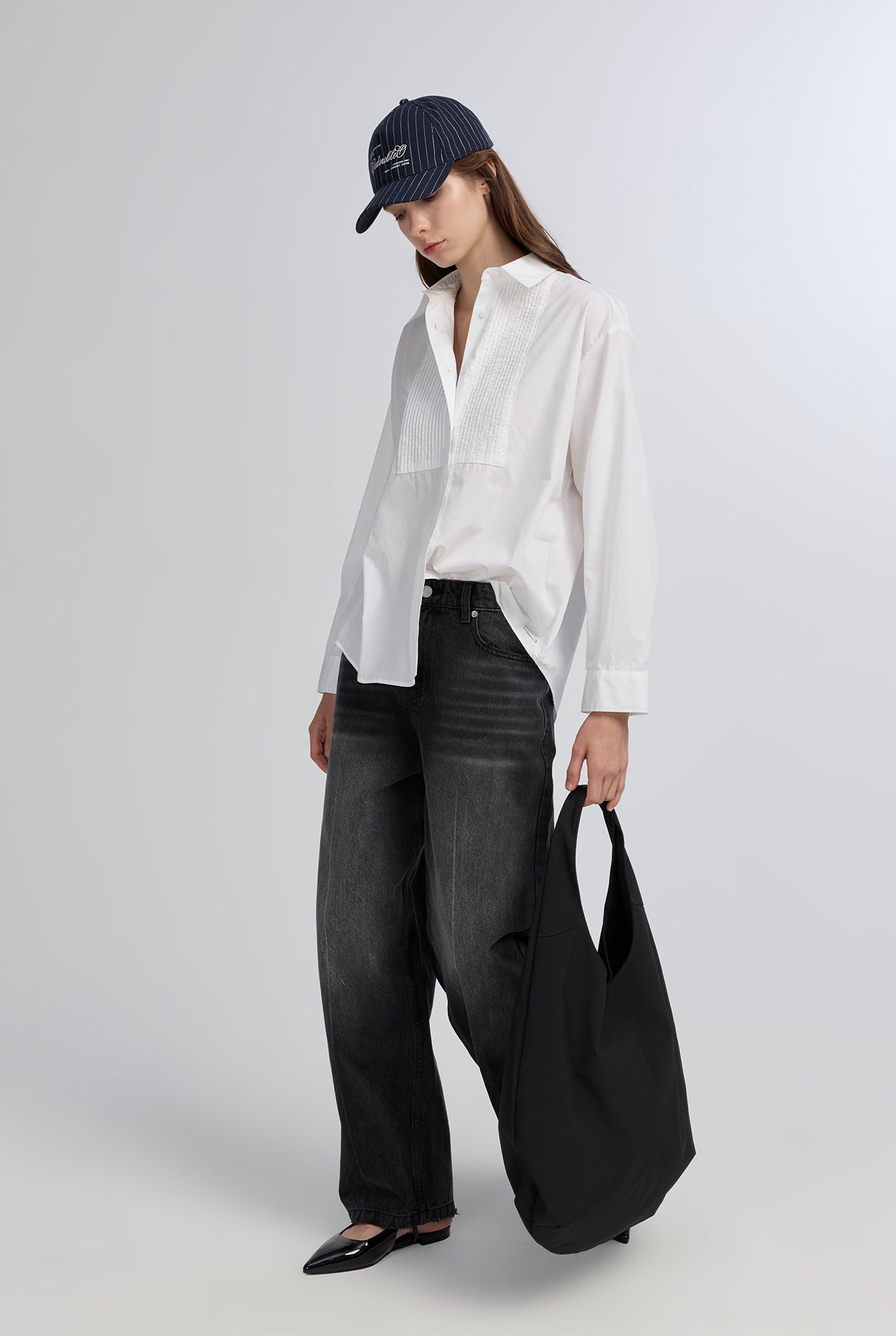 STRIPED SHIRT WITH FRONT DETAIL