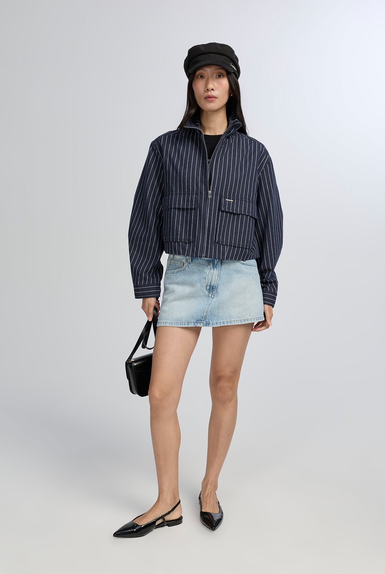 STRIPED CROPPED JACKET – CC Double O Official Store