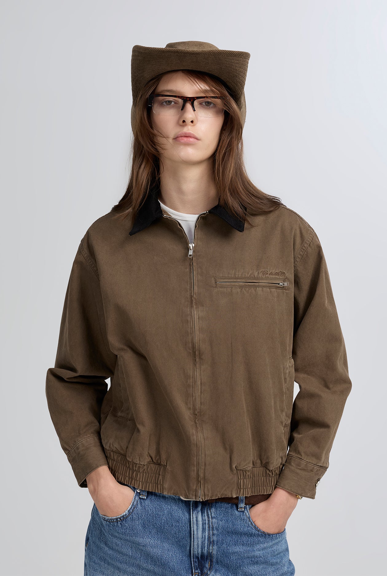 GARMENT DYED BOMBER JACKET