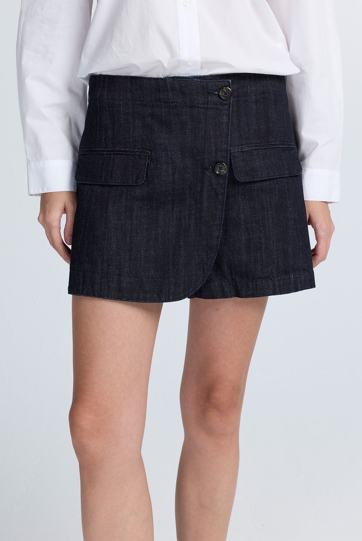 RAW BLUE WRAPPED DENIM SKORT