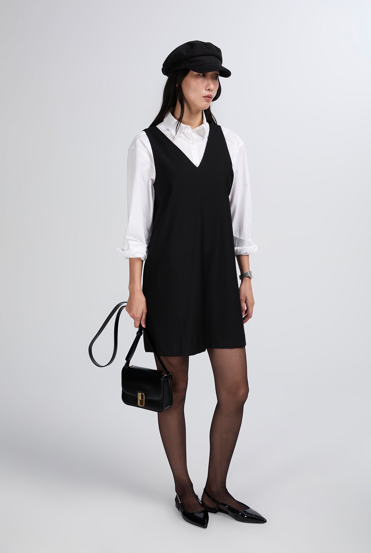 PINAFORE MINI DRESS