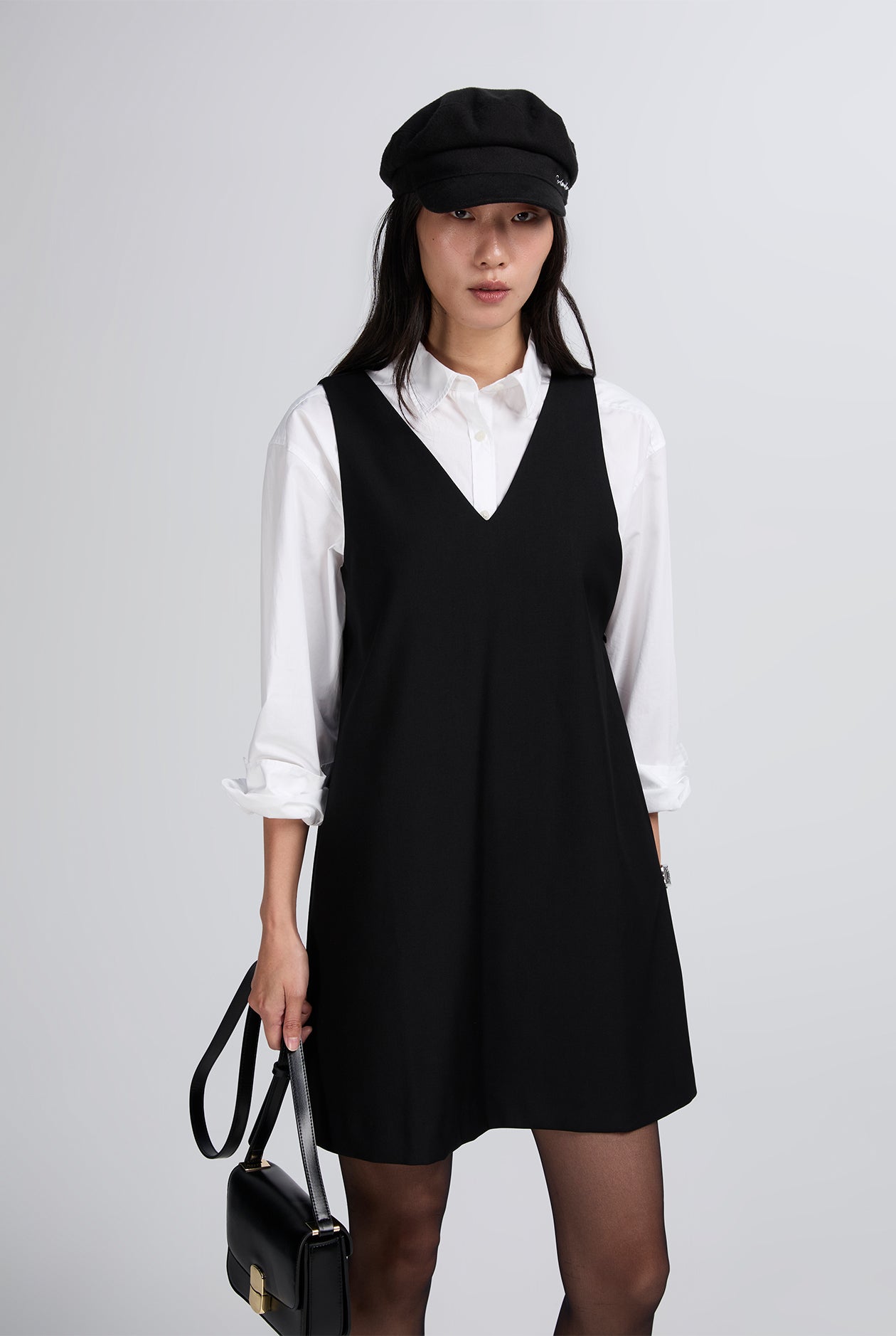 PINAFORE MINI DRESS