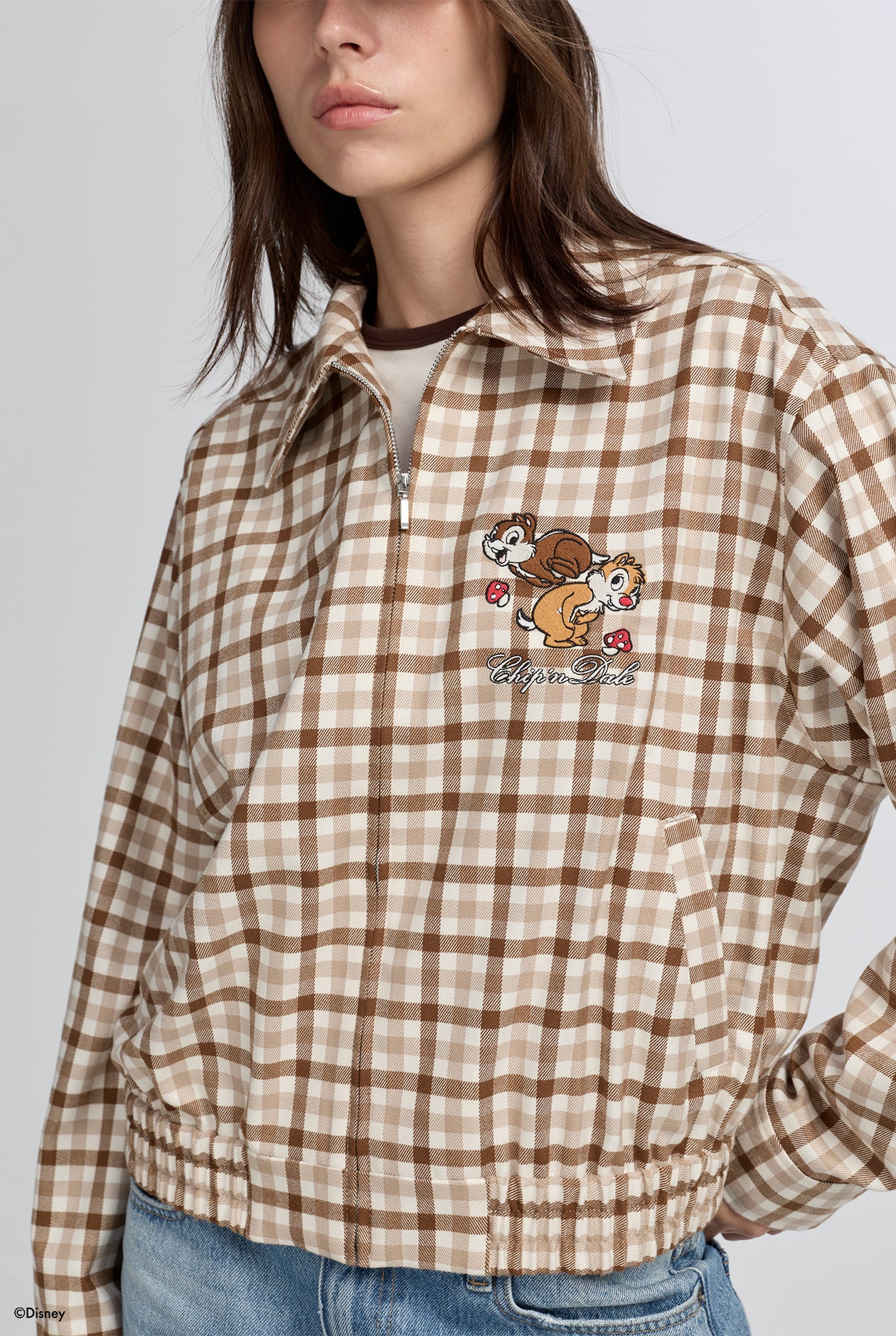 EMBROIDERED CHIP 'N DALE CHECK SHIRT JACKET – CC Double O Official