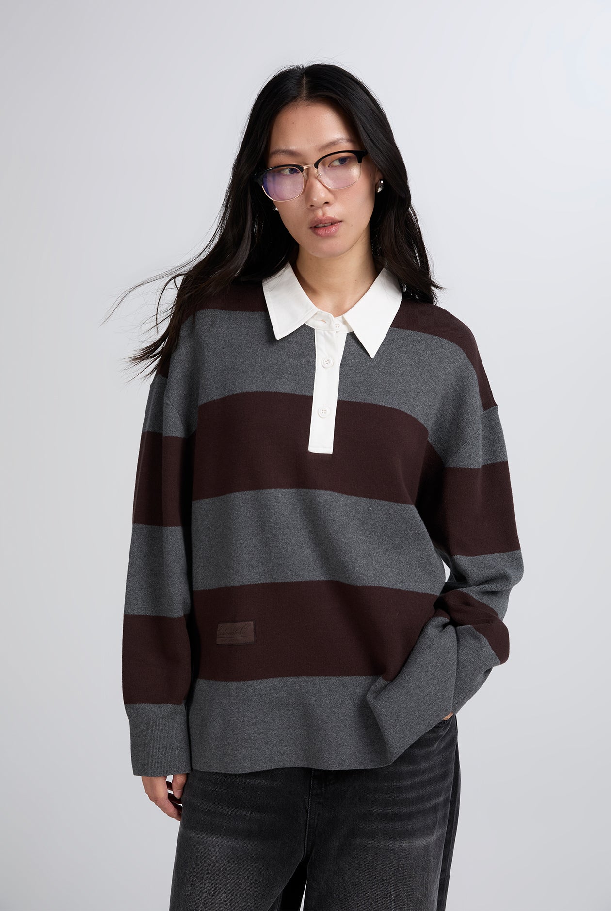 OVERSIZED STRIPE RUGBY KNIT POLO