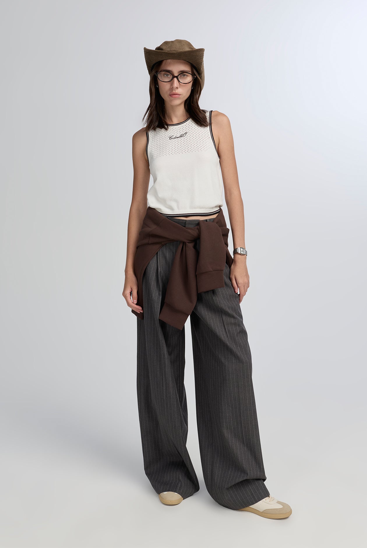 CROPPED SLIM KNIT TANK TOP