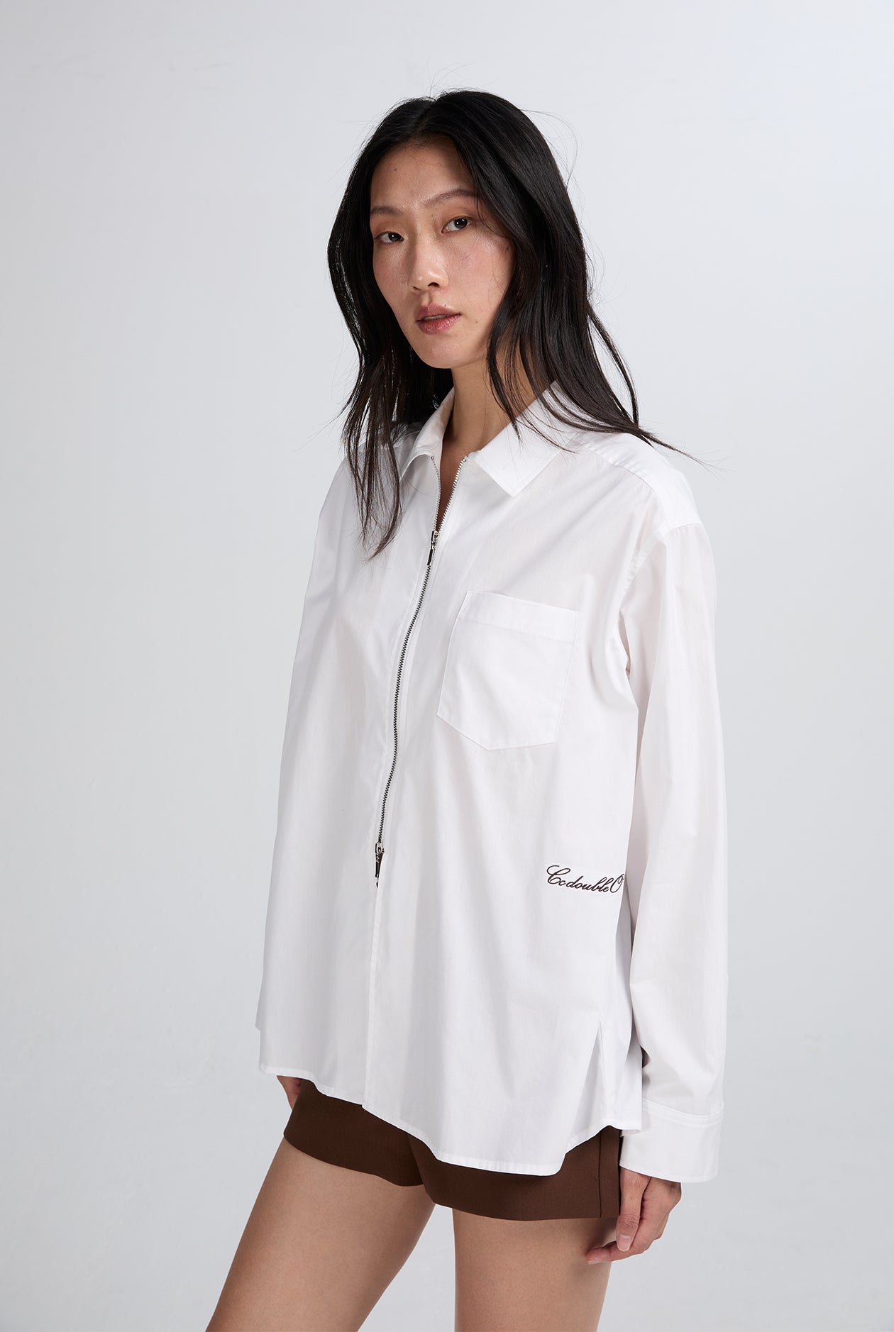 OVERSIZED FRONT ZIP SHIRT