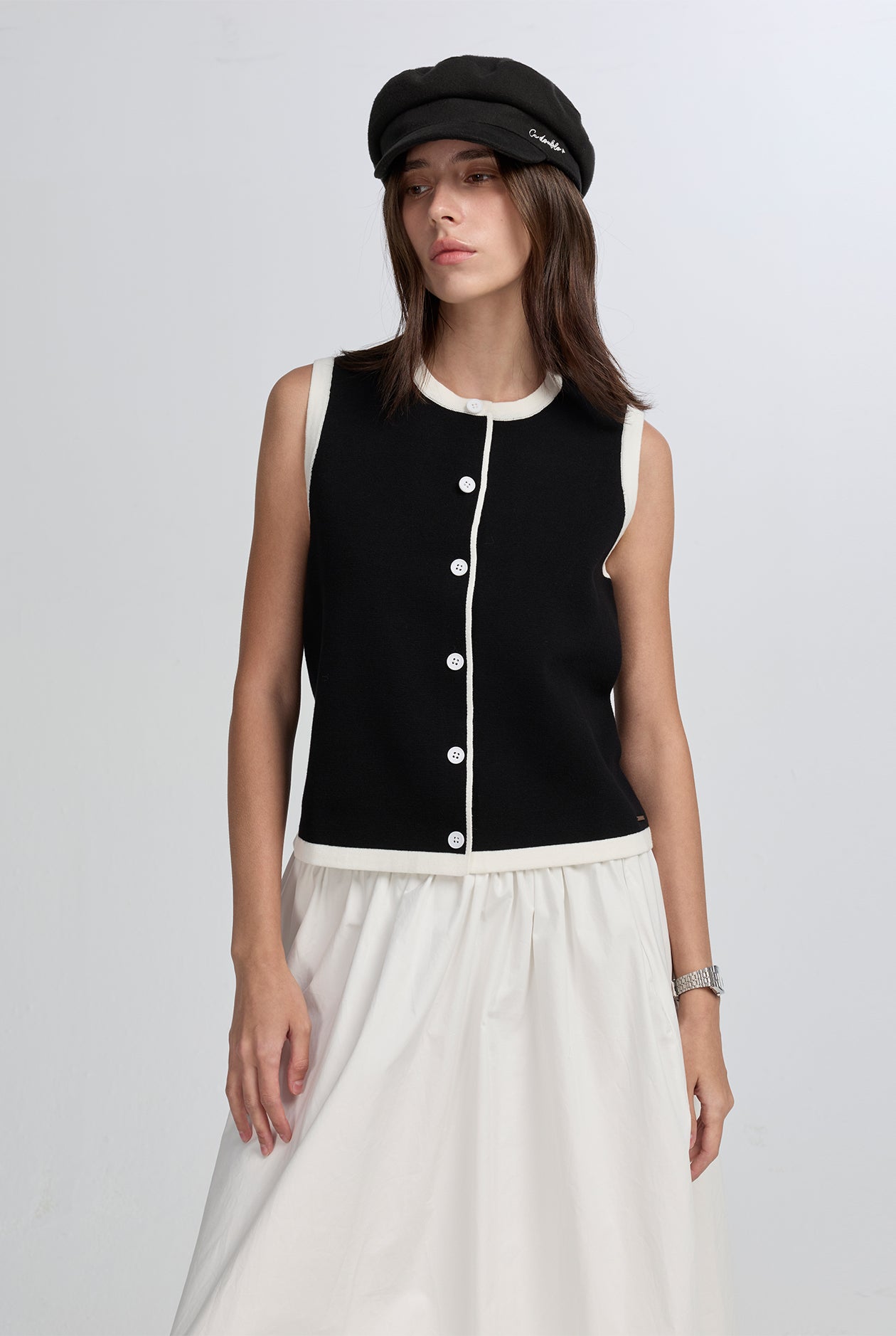 POINTELLE KNIT TANK TOP