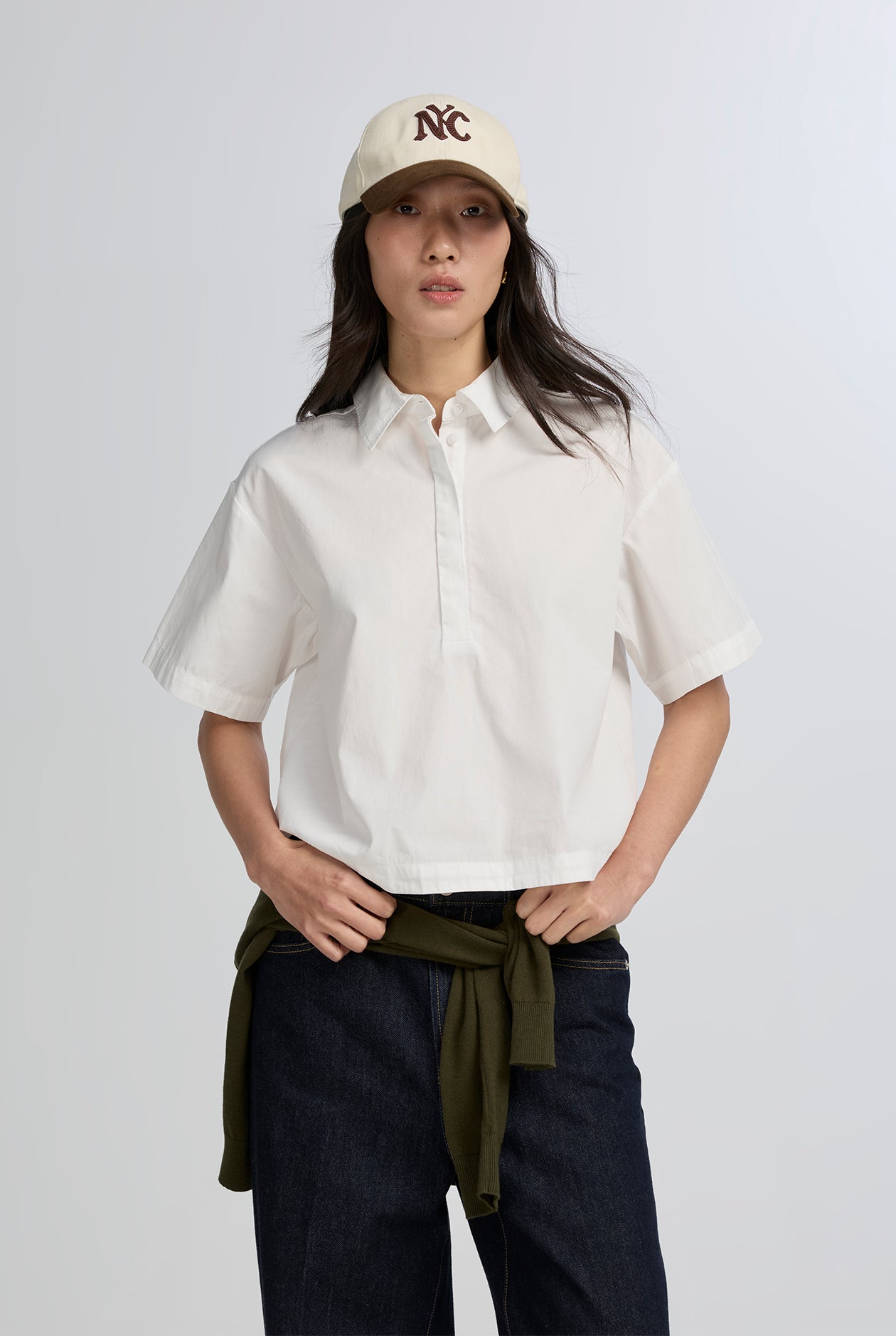 CROPPED ZIP SHIRT