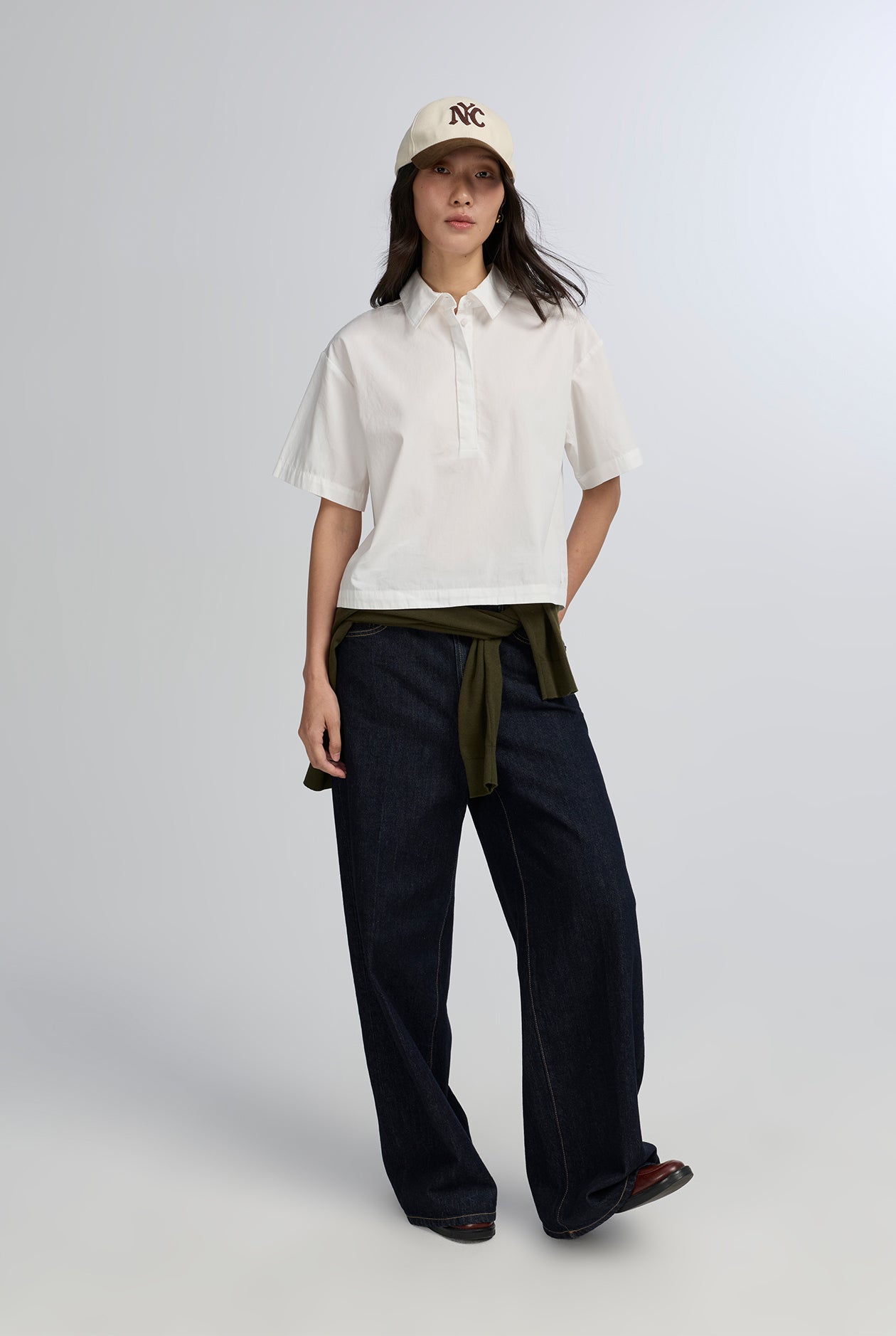 CROPPED ZIP SHIRT