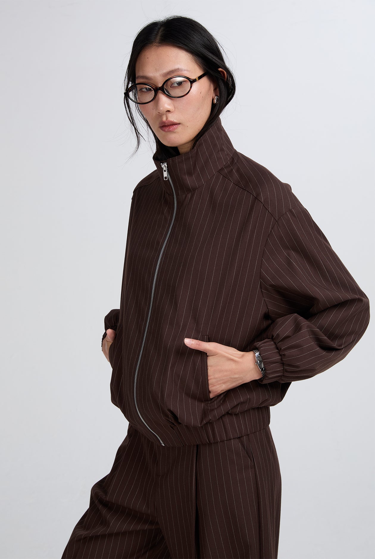 STRIPED BOMBER JACKET