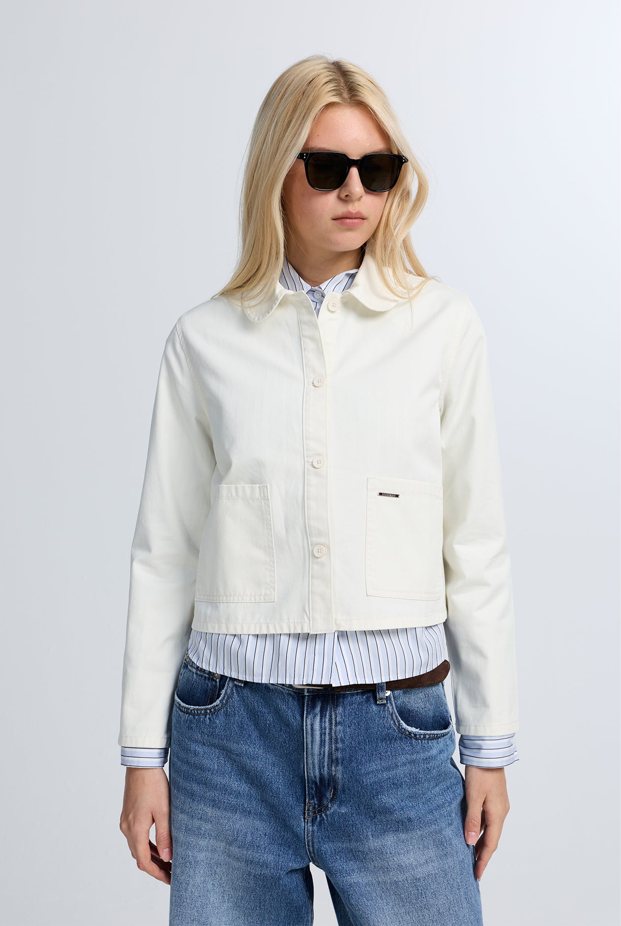 LONG SLEEVES PETER PAN COLLAR SHACKET